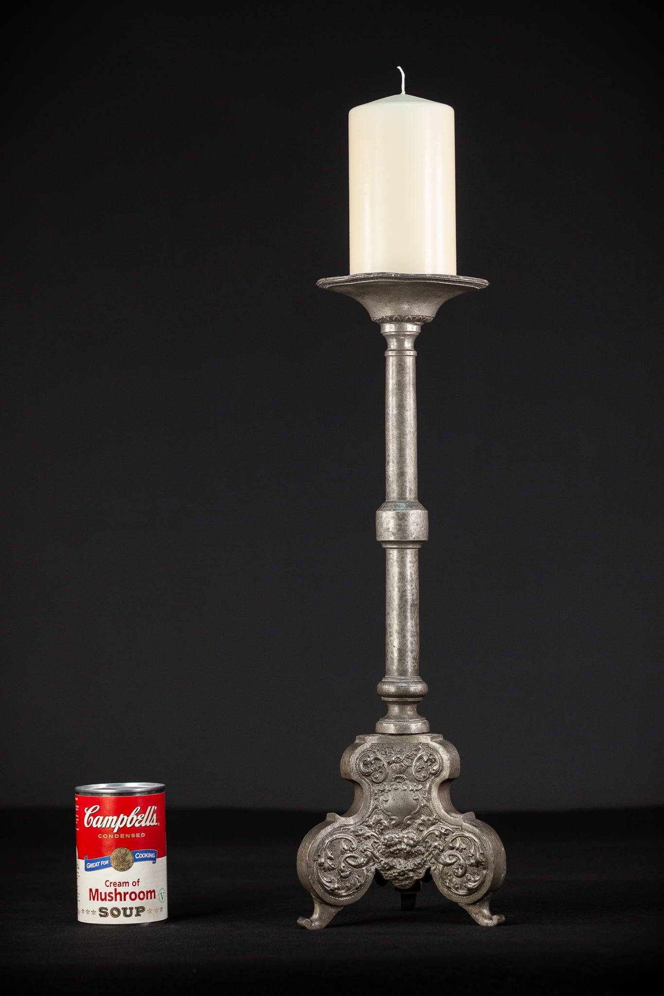 French Tin 18th Candlestick | 20.5"