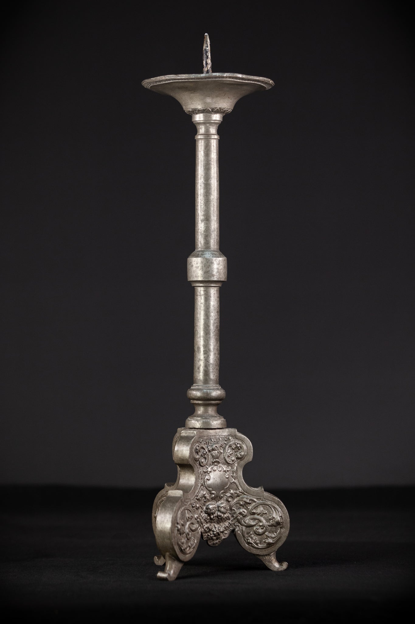 French Tin 18th Candlestick | 20.5"