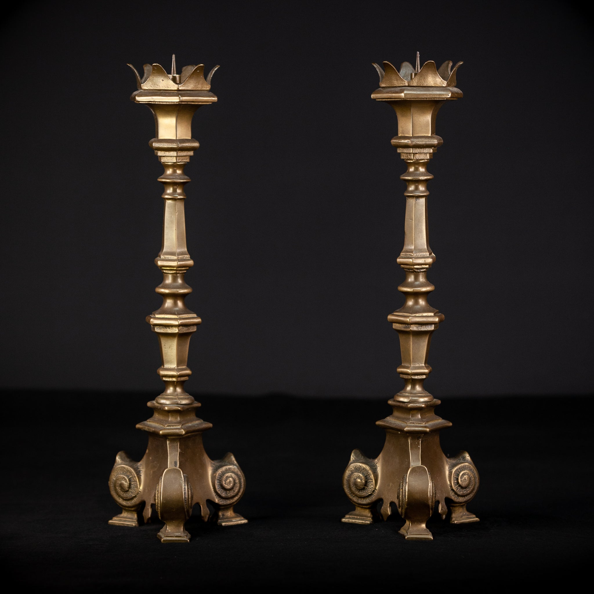 Candlesticks Pair | French Gothic Bronze | 16.1"