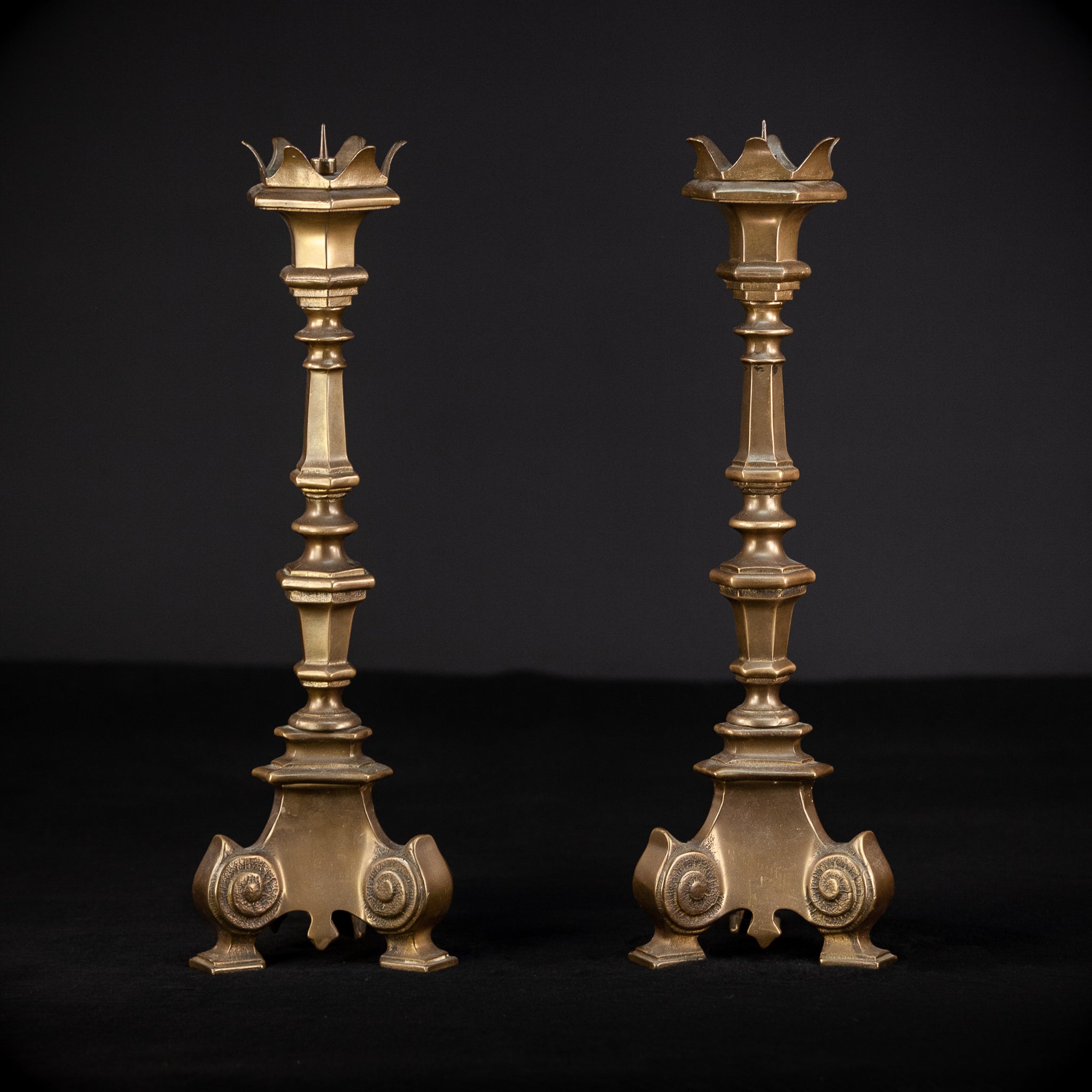 Candlesticks Pair | French Gothic Bronze | 16.1"