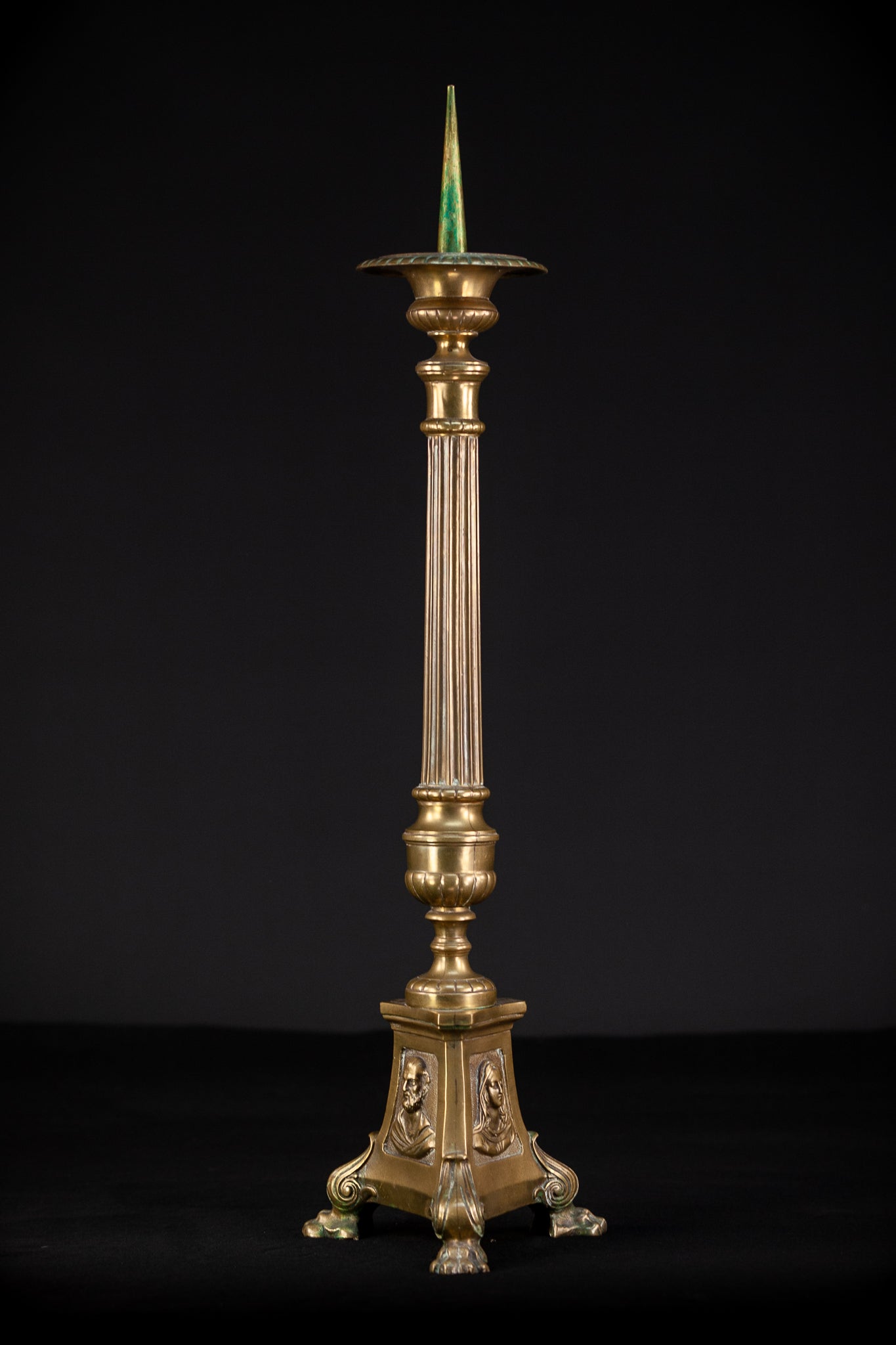 Candlestick Bronze | French Antique Gilded | 26" 