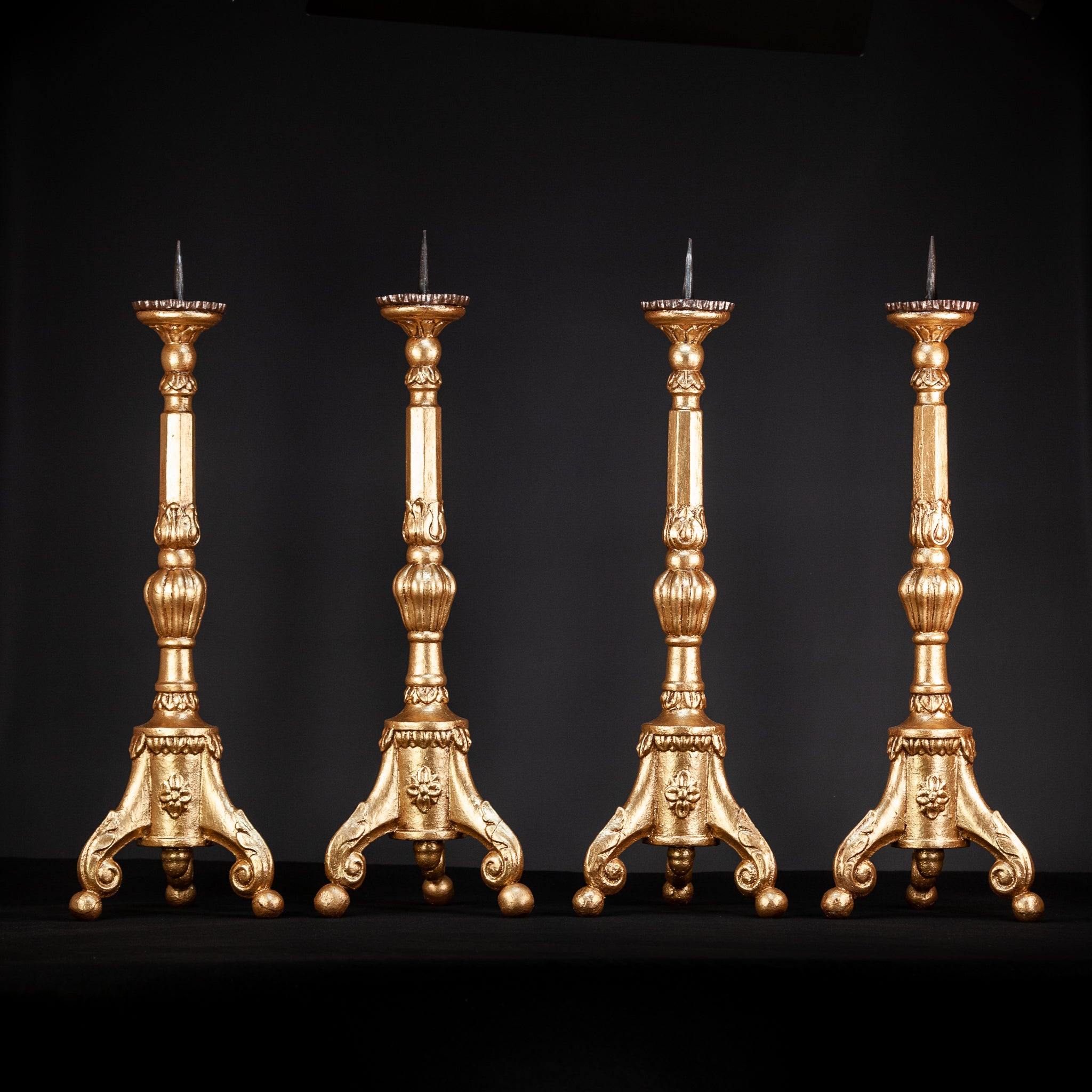 Antique Candlesticks Set of 4 | 29.1" / 74 cm