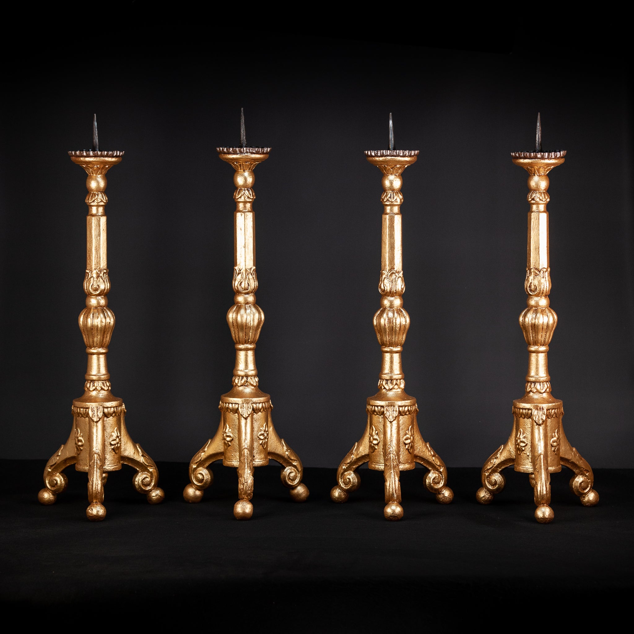 Antique Candlesticks Set of 4 | 29.1" / 74 cm