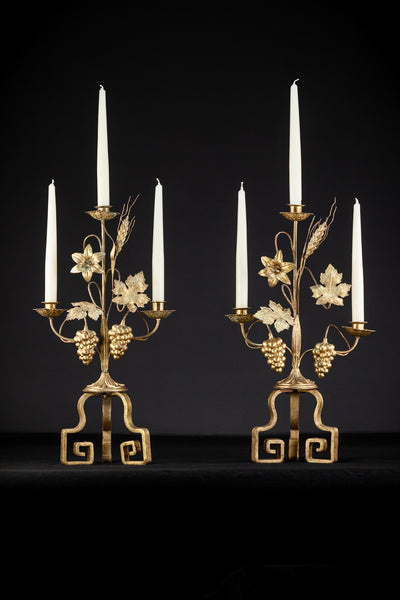 Altar Vases Pair | Bronze and Brass | 19.7"