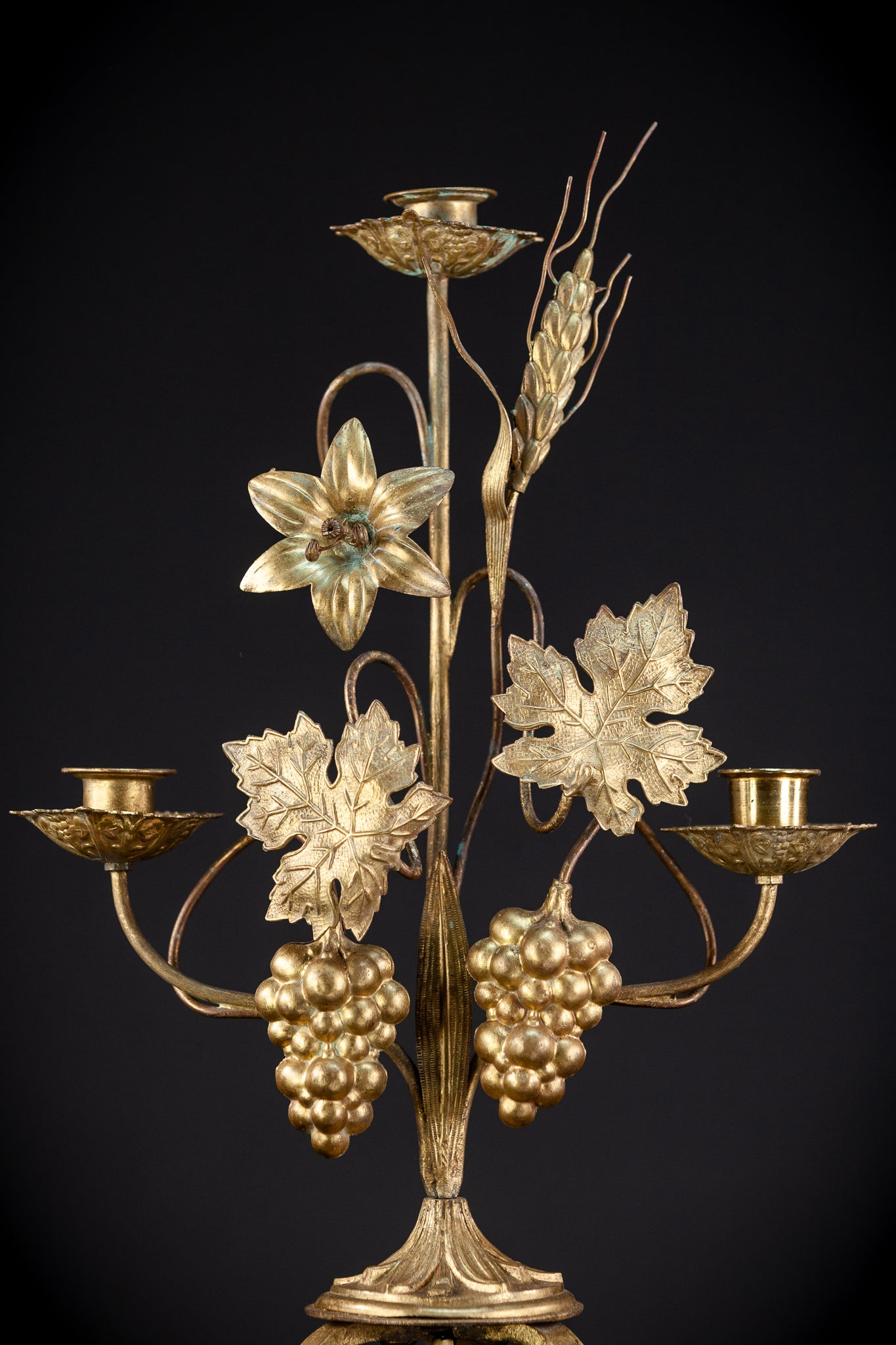 Pair od Candelabras / Altar Vases | Bronze and Brass | Vintage 19.7" / 50 cm