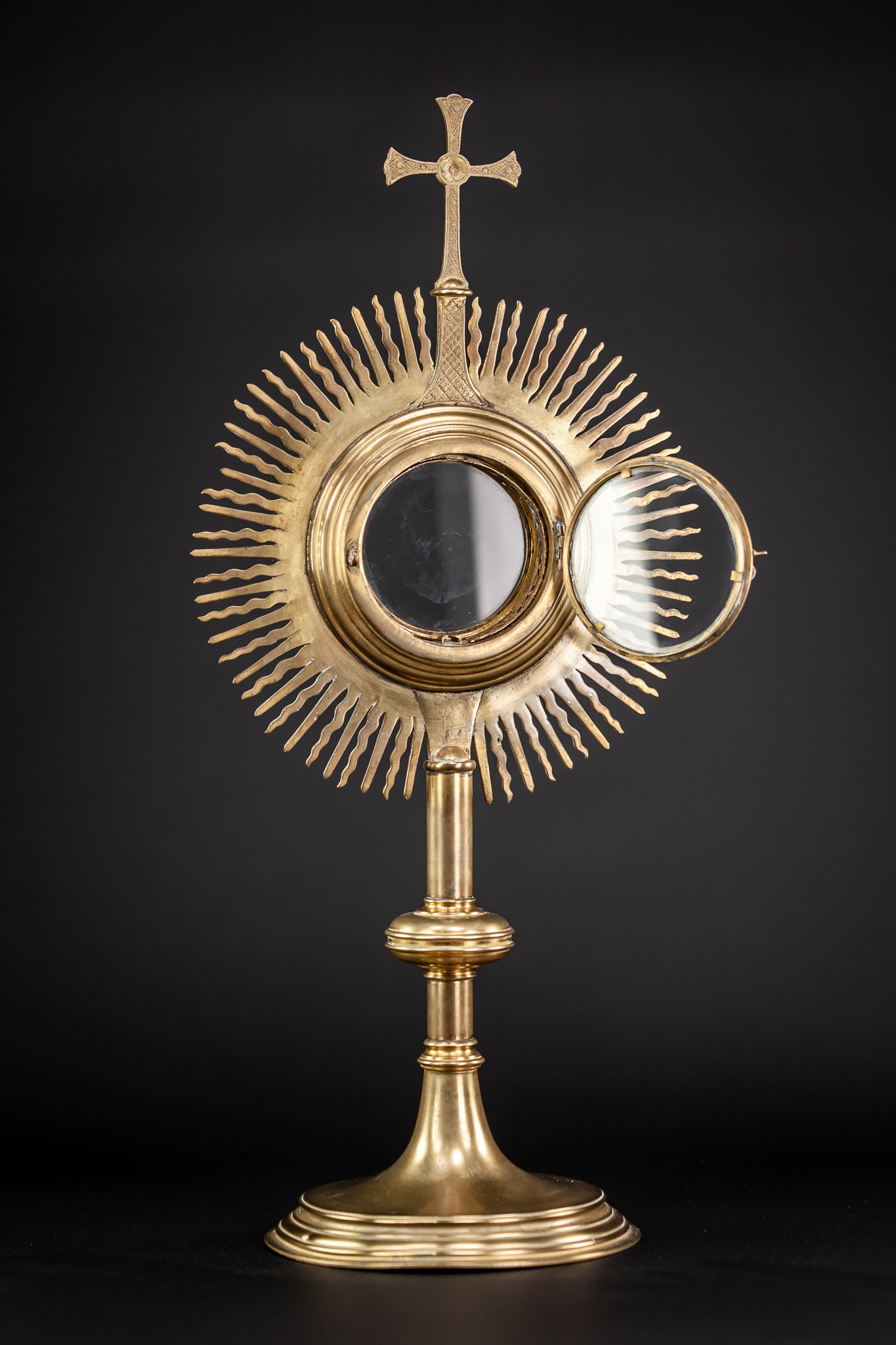 Monstrance Solar Ostensory Gilt Bronze Brass 20"