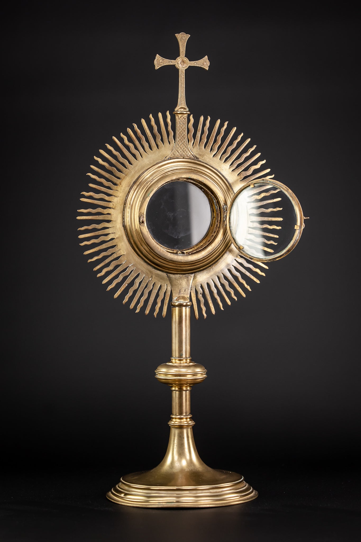 Monstrance Solar Ostensory Gilt Bronze Brass 20"