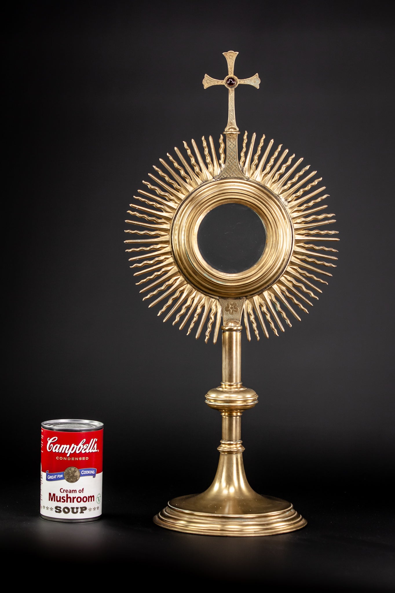 Monstrance Solar Ostensory Gilt Bronze Brass 20"