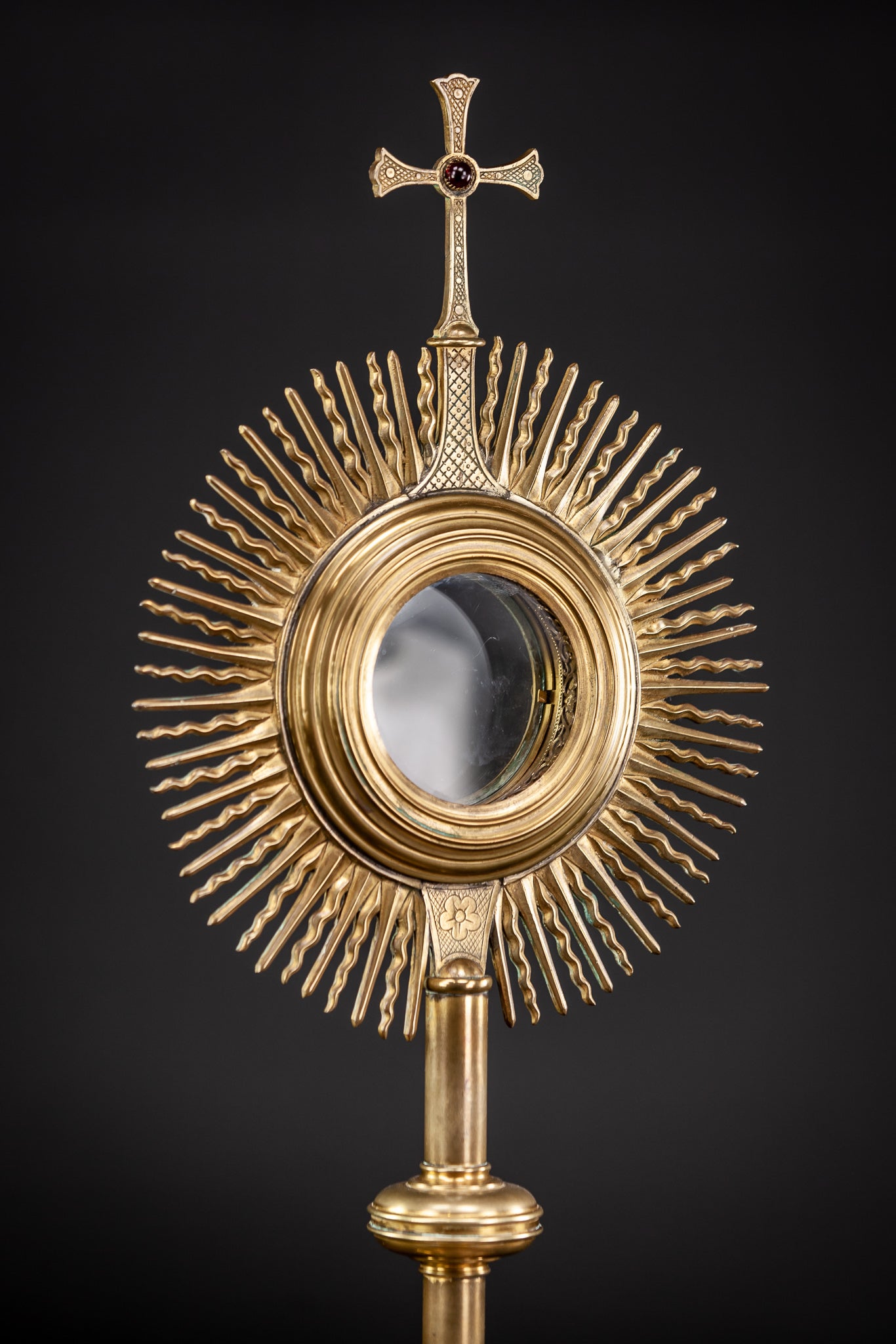 Monstrance Solar Ostensory Gilt Bronze Brass 20"