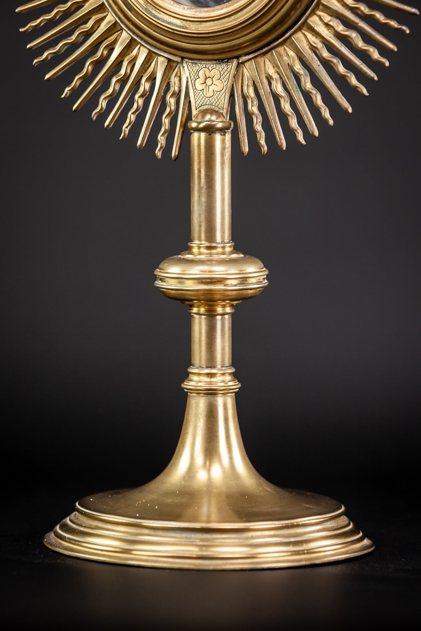 Monstrance Solar Ostensory Gilt Bronze Brass 20"