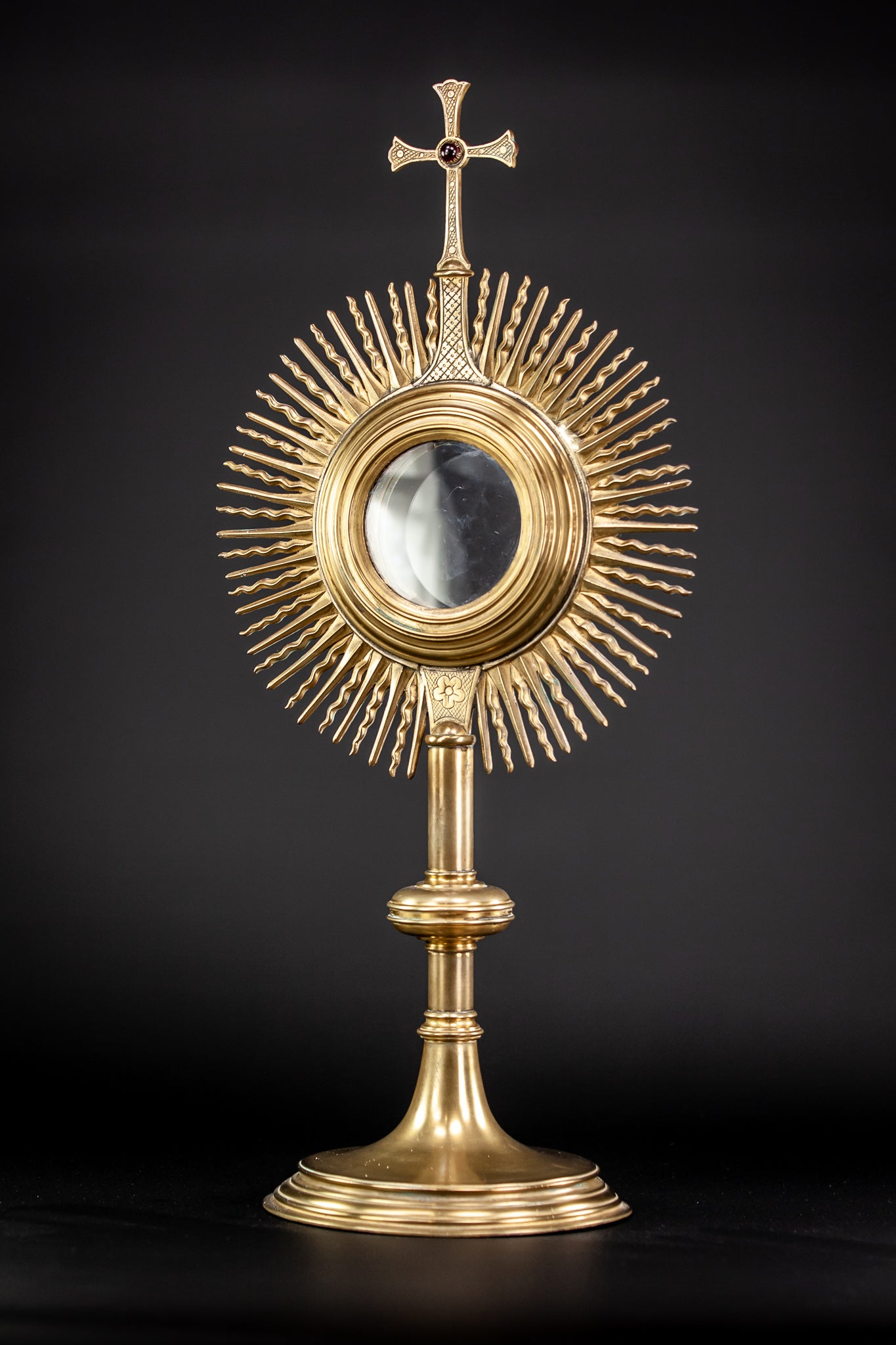 Monstrance Solar Ostensory Gilt Bronze Brass 20"