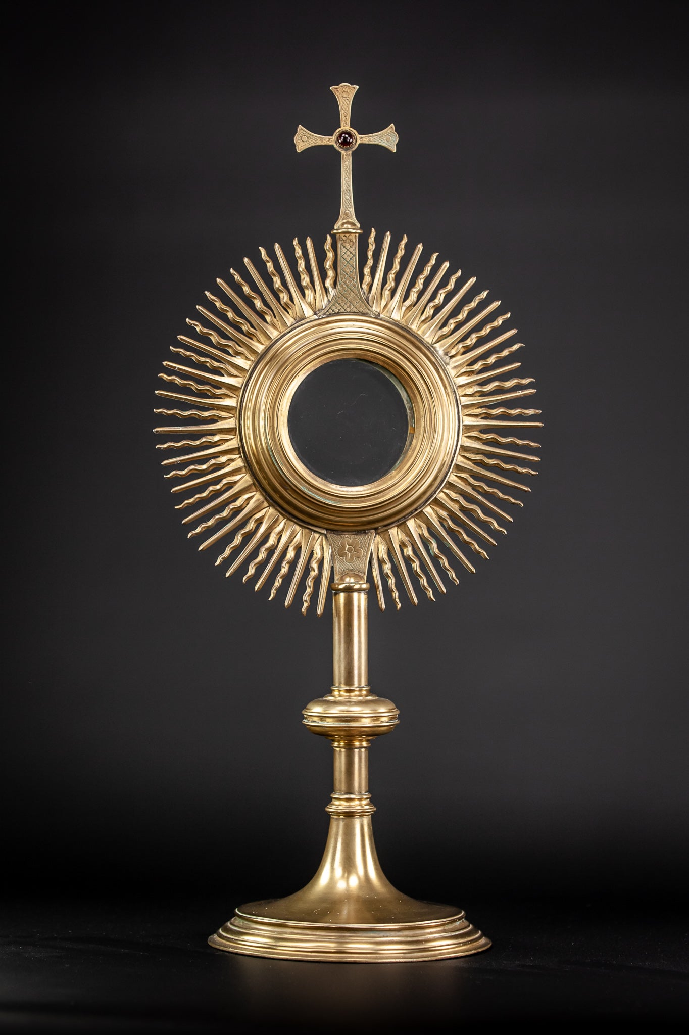 Monstrance Solar Ostensory Gilt Bronze Brass 20"