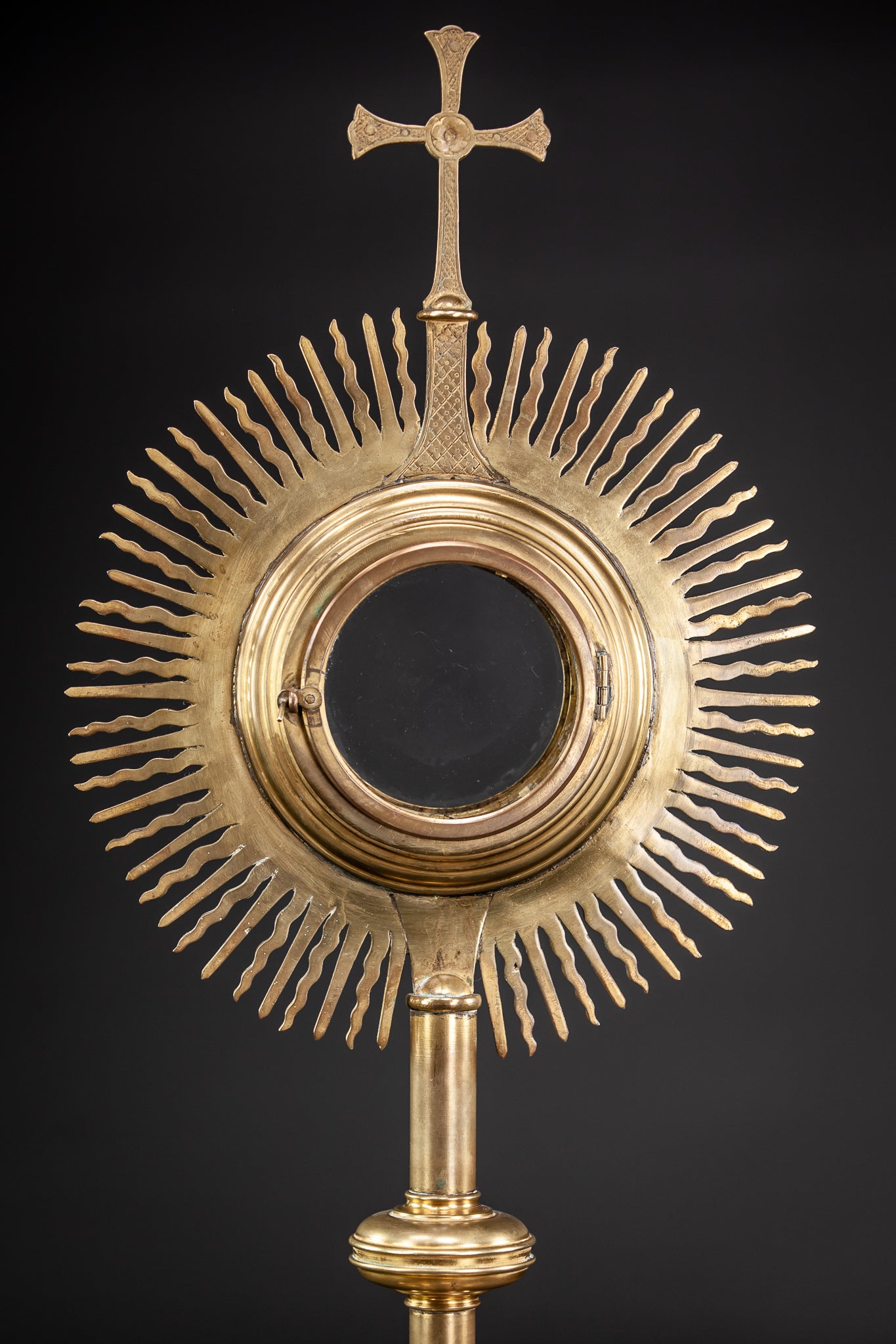 Monstrance Solar Ostensory Gilt Bronze Brass 20"