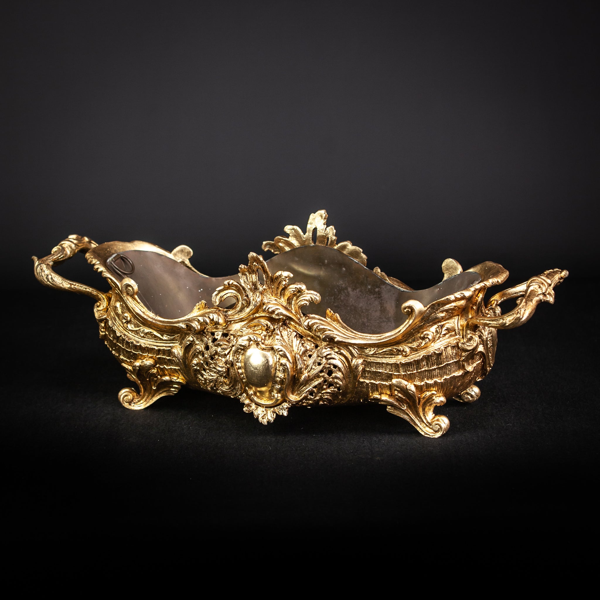 Jardiniere Gilded Bronze Brass Baroque Planter 20.5”