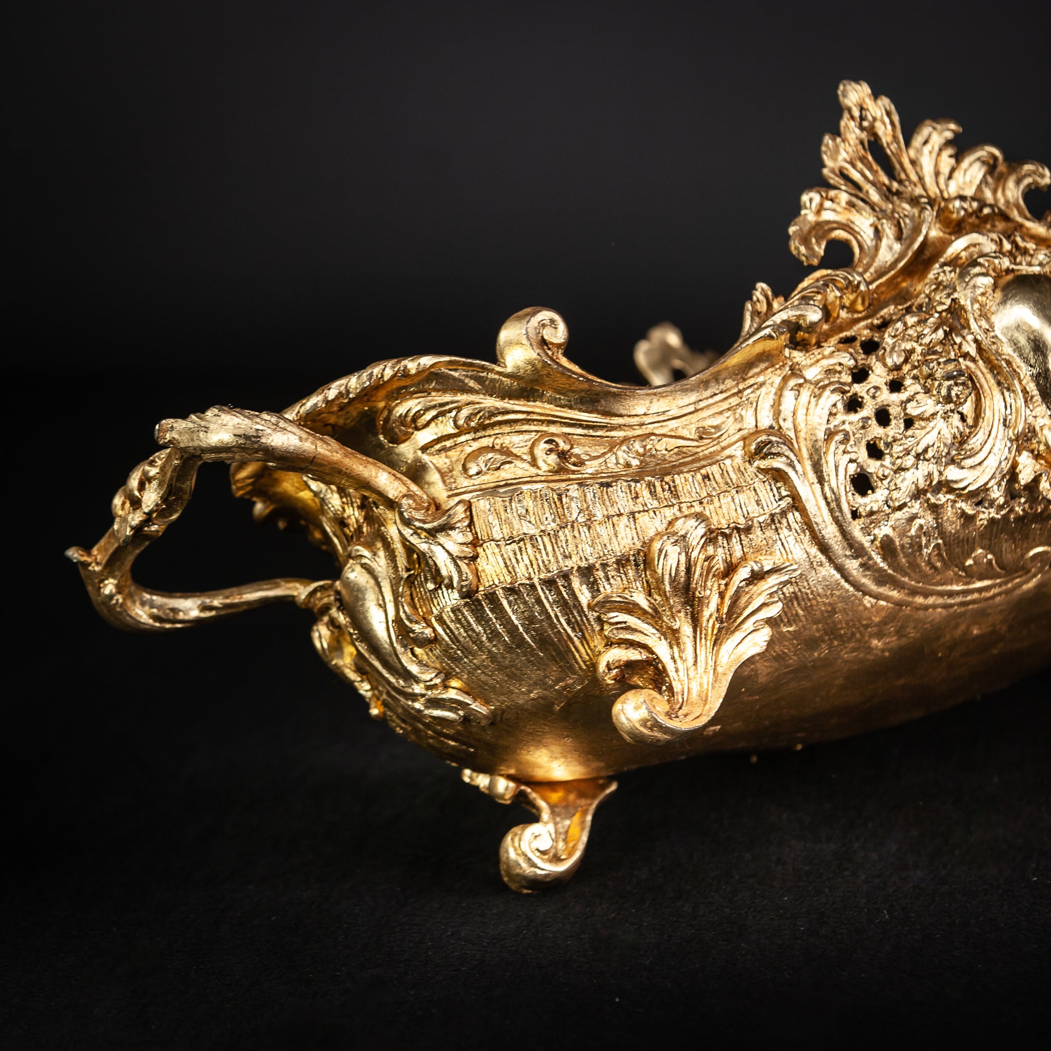 Jardiniere Gilded Bronze Brass Baroque Planter 20.5”