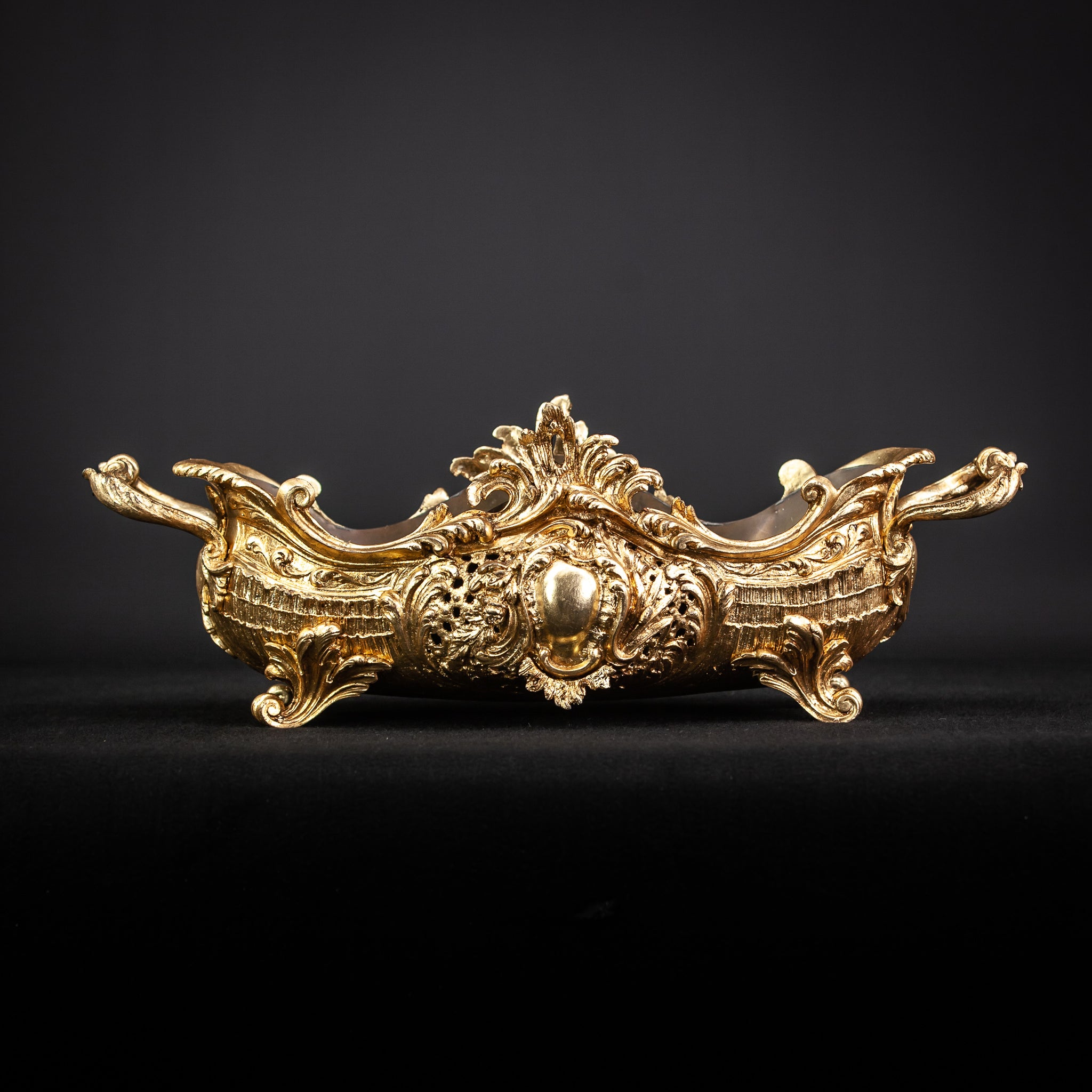 Jardiniere Gilded Bronze Brass Baroque Planter 20.5”