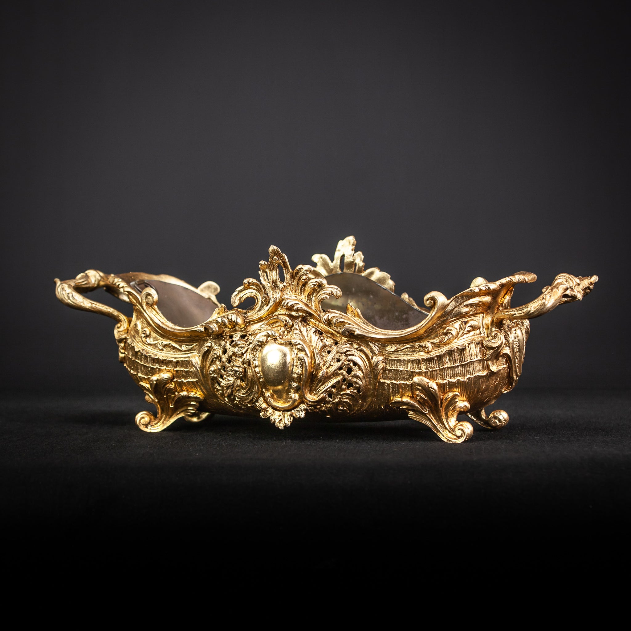 Jardiniere Gilded Bronze Brass Baroque Planter 20.5”