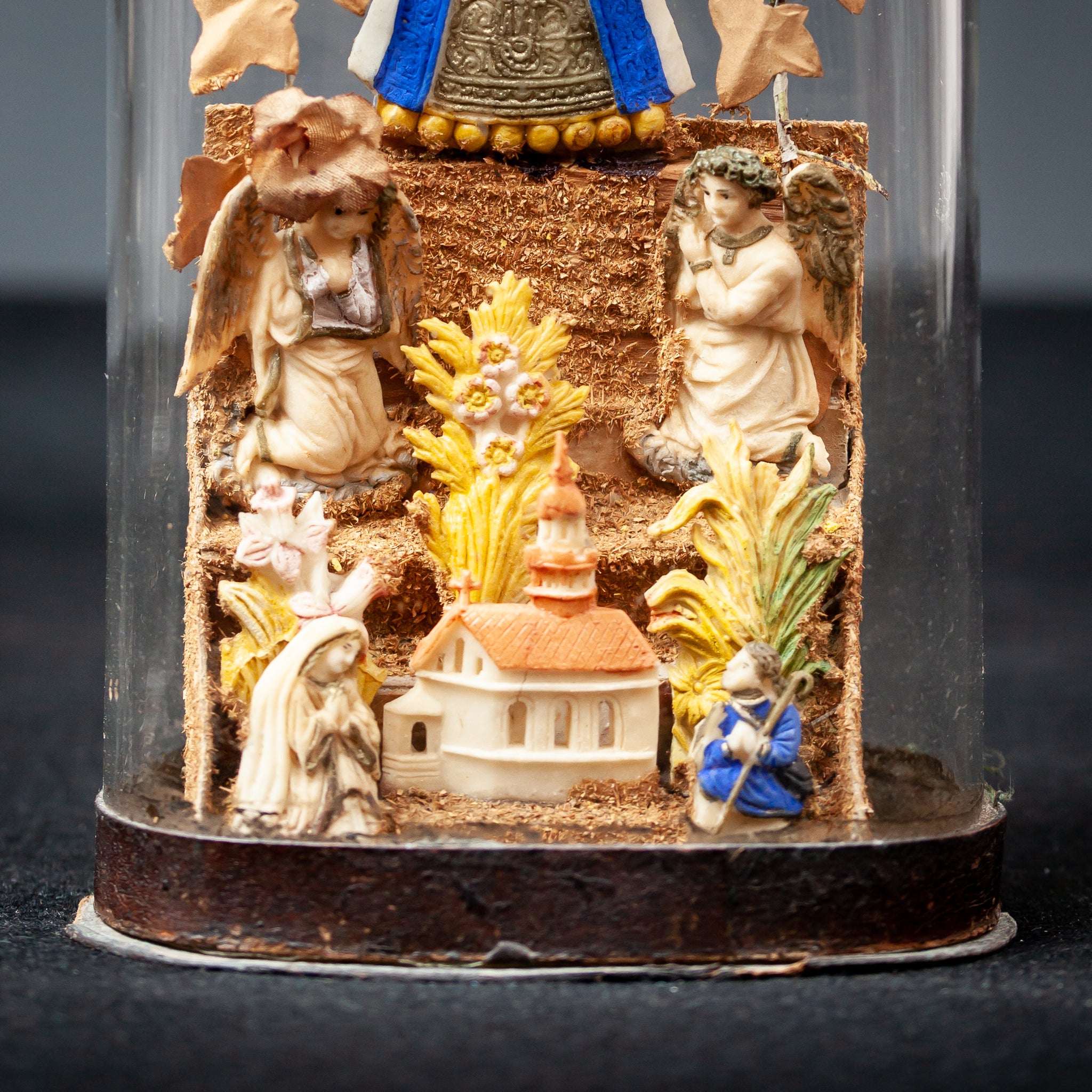 Black Madonna Baby Jesus Tragacanth Artwork Glass Dome