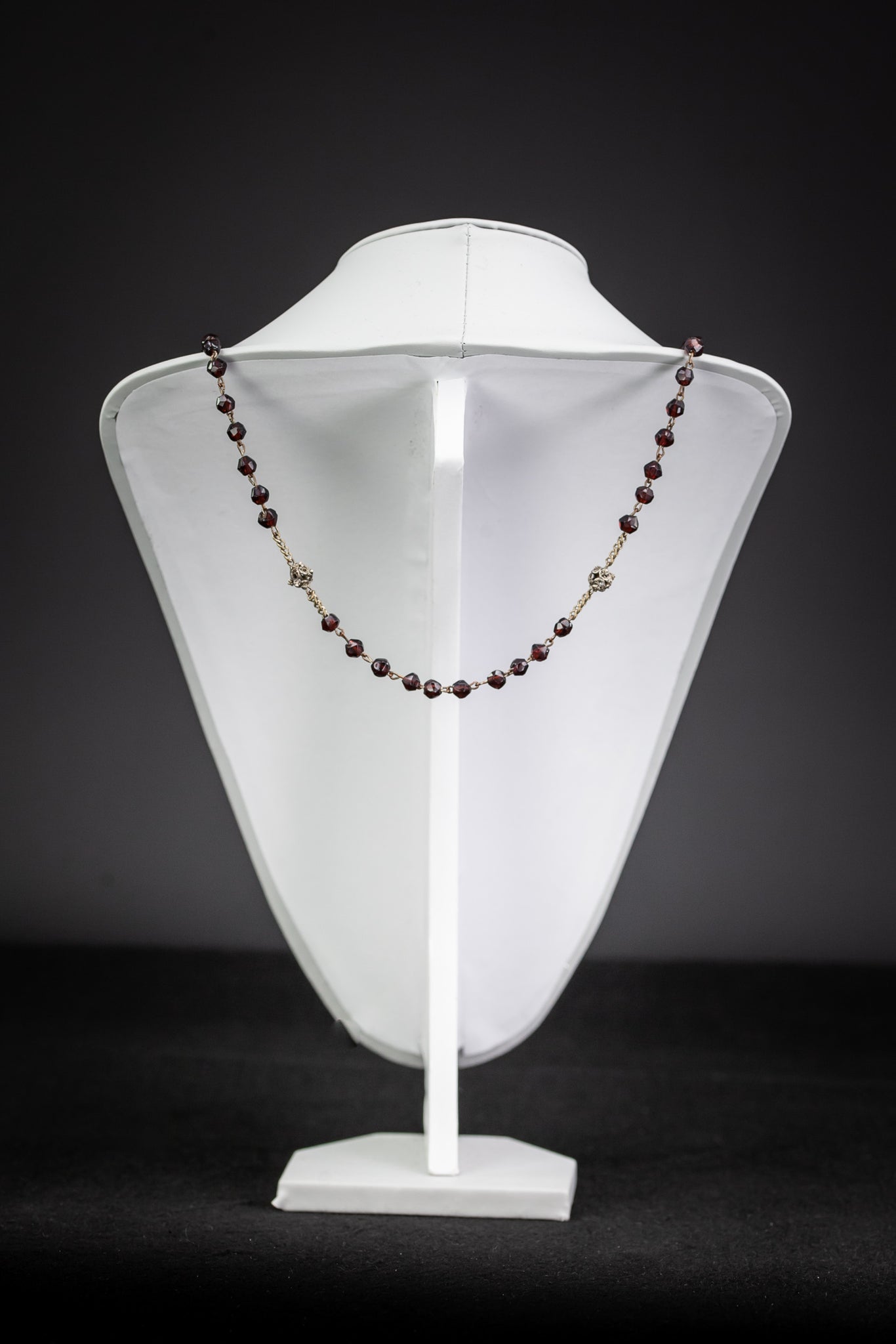 Rosary Solid Sterling Silver Red Garnets 20”