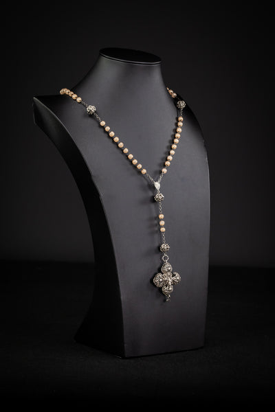 Rosar Solid Sterling Silver Pink Pearls 18.5”