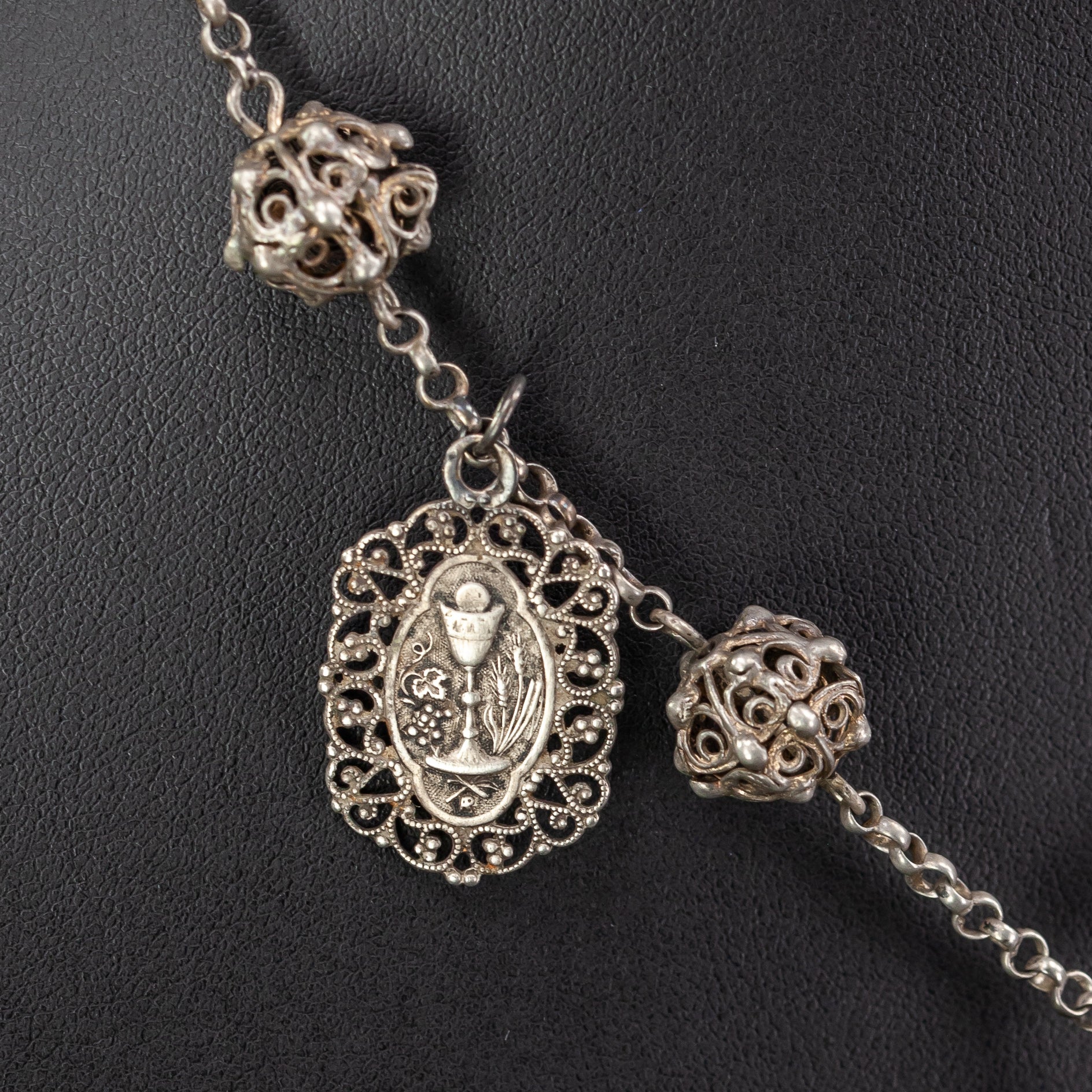 Rosary Solid Sterling Silver 13.2”