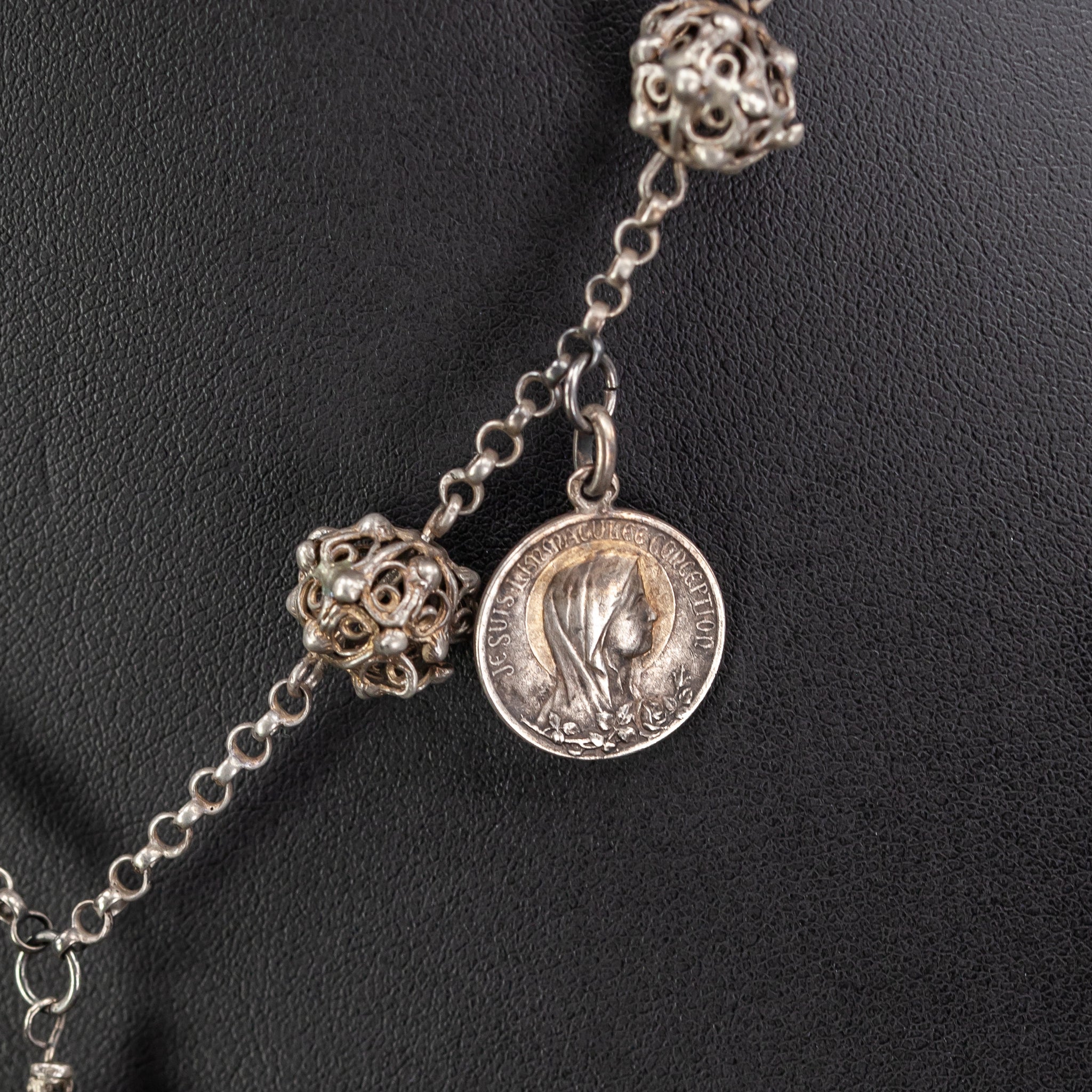 Rosary Solid Sterling Silver 13.2”