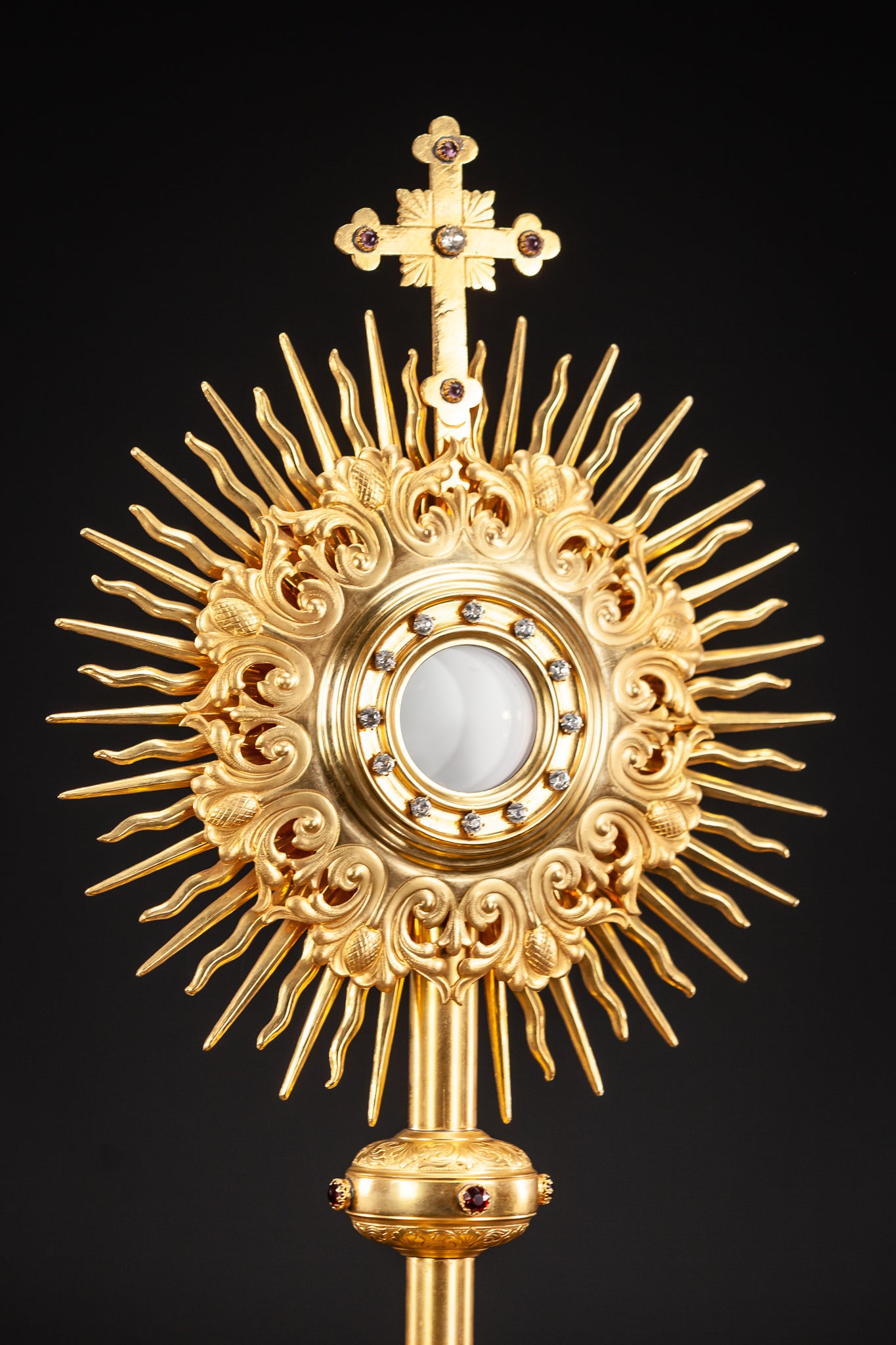 Monstrance Solar Ostensory 1800s Gilded Bronze 20”