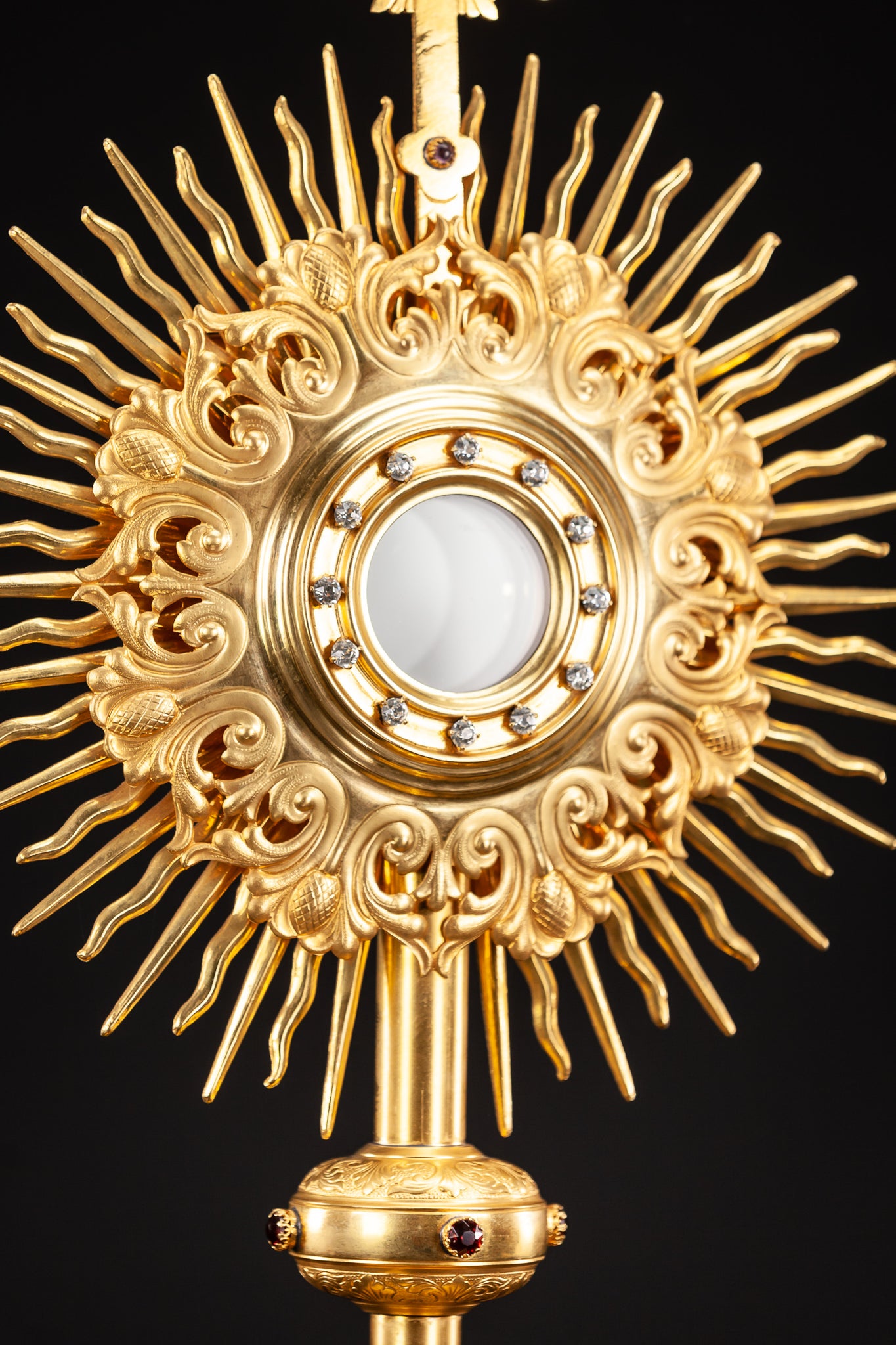 Monstrance Solar Ostensory 1800s Gilded Bronze 20”