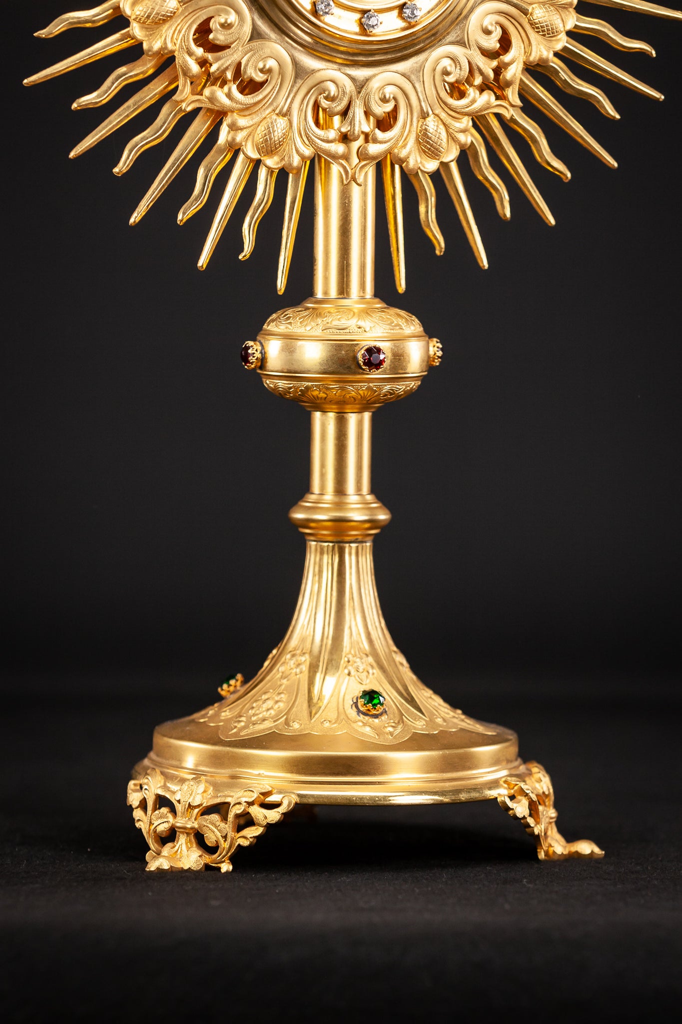 Monstrance Solar Ostensory 1800s Gilded Bronze 20”