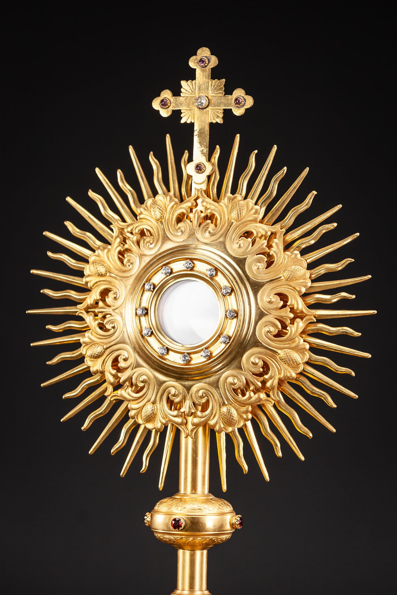 Monstrance Solar Ostensory 1800s Gilded Bronze 20”