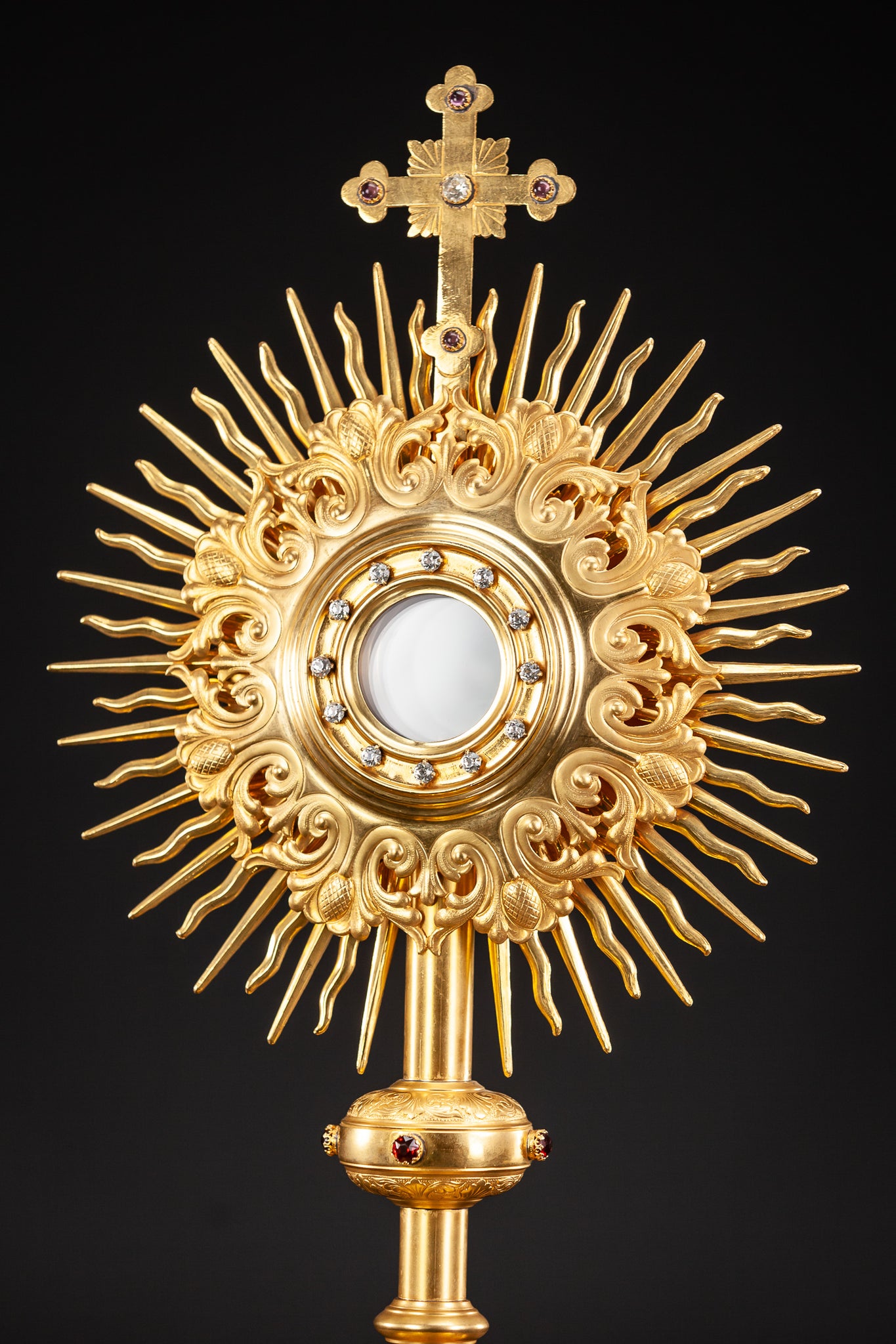 Monstrance Solar Ostensory 1800s Gilded Bronze 20”