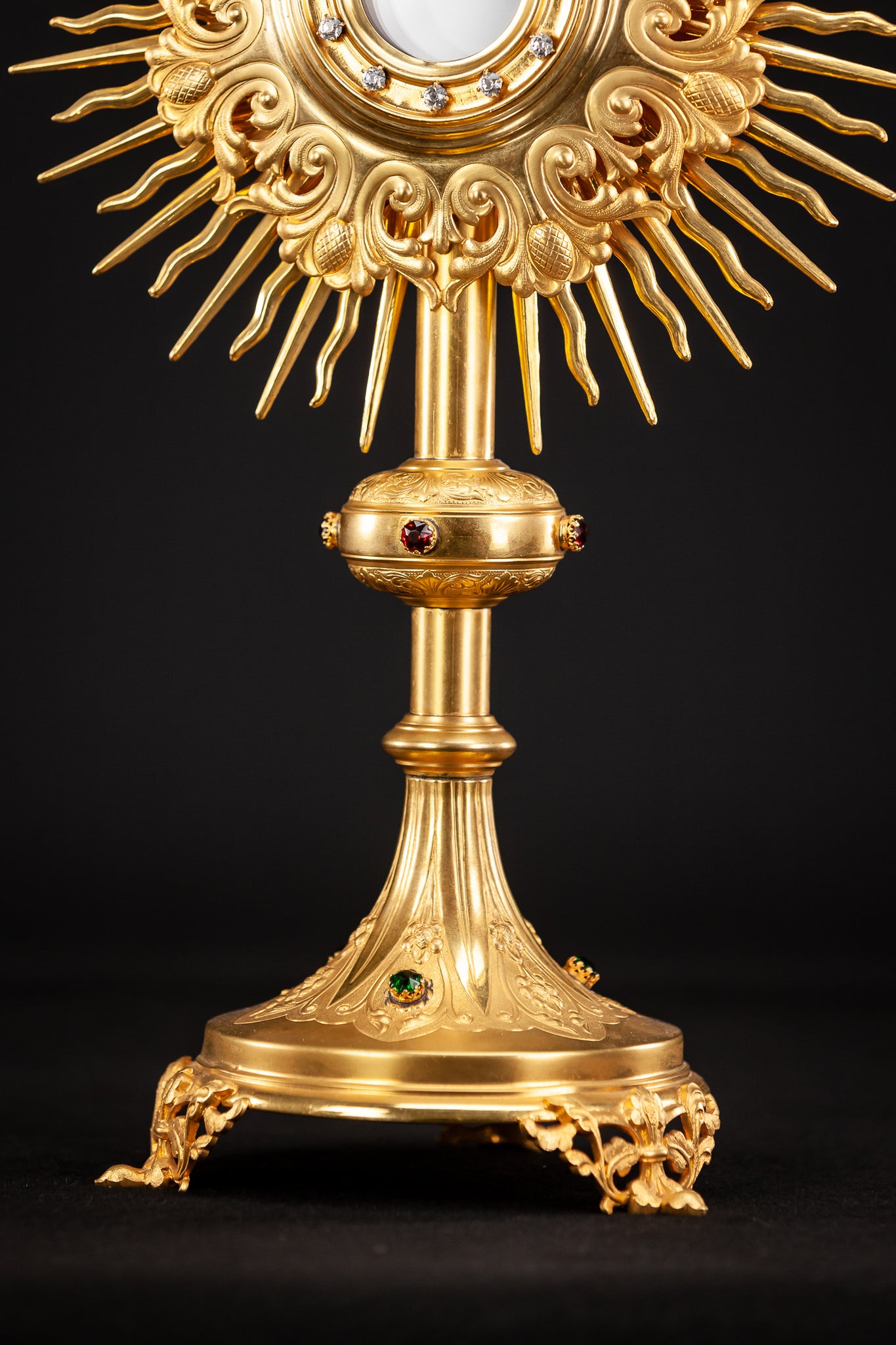 Monstrance Solar Ostensory 1800s Gilded Bronze 20”