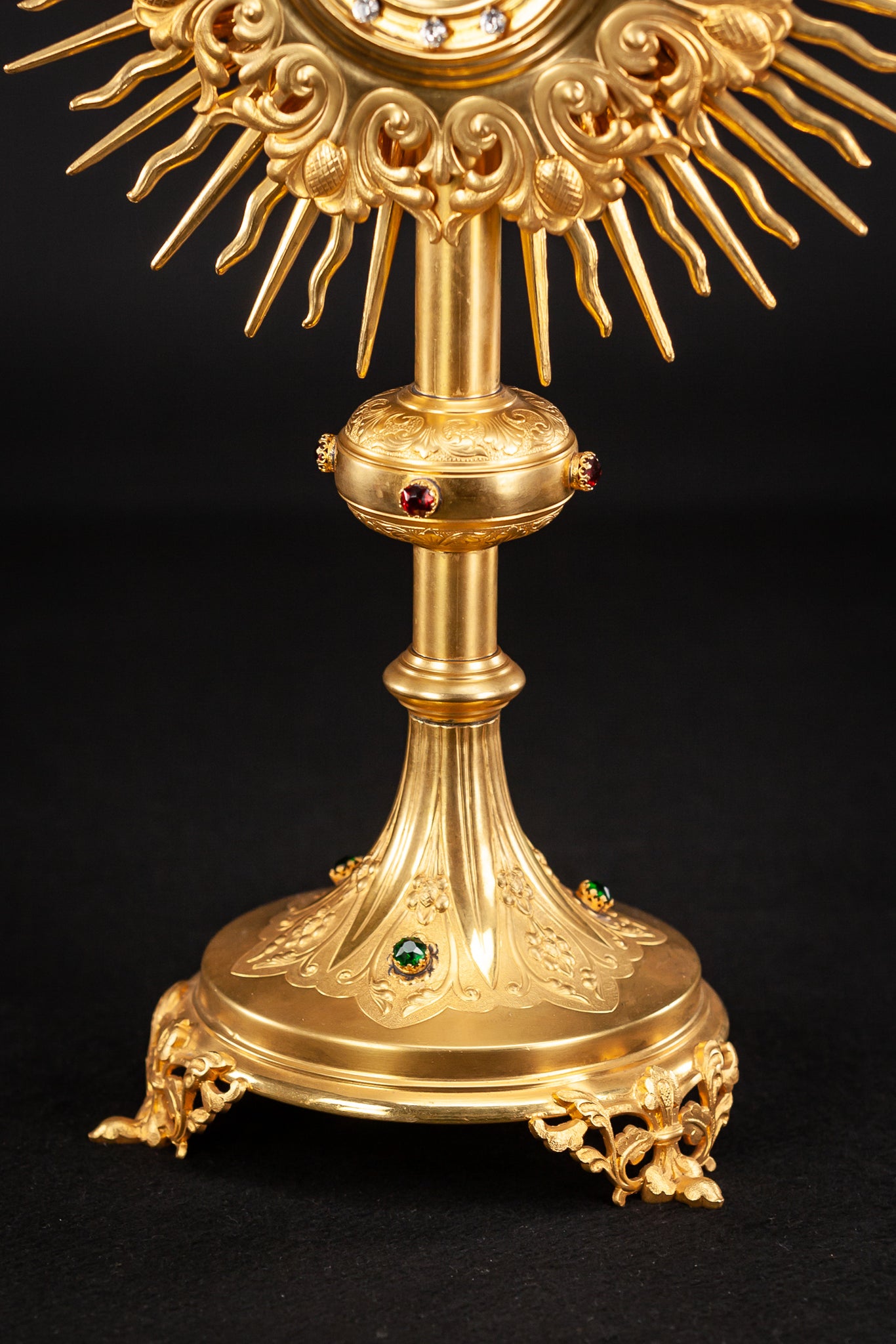 Monstrance Solar Ostensory 1800s Gilded Bronze 20”