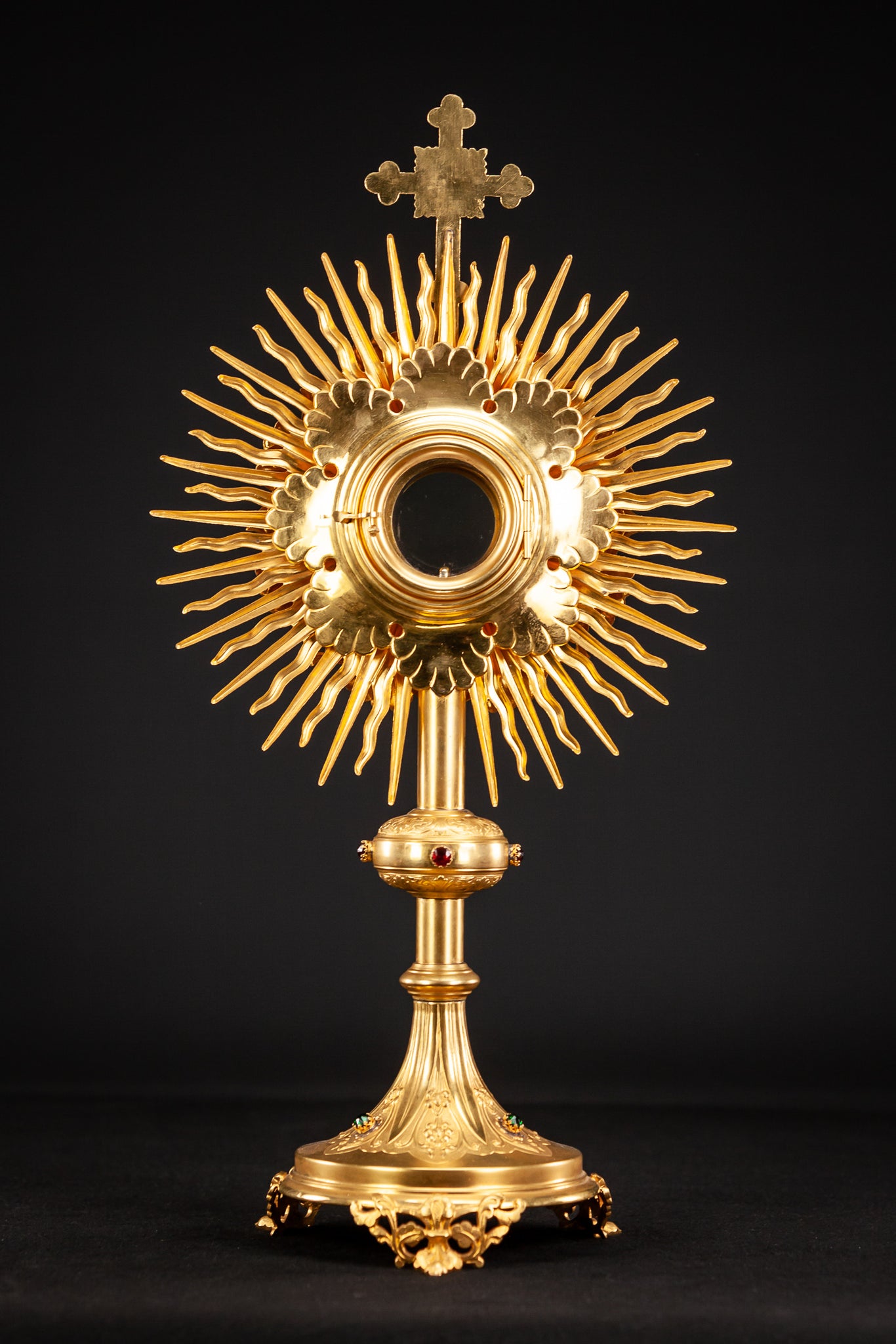 Monstrance Solar Ostensory 1800s Gilded Bronze 20”