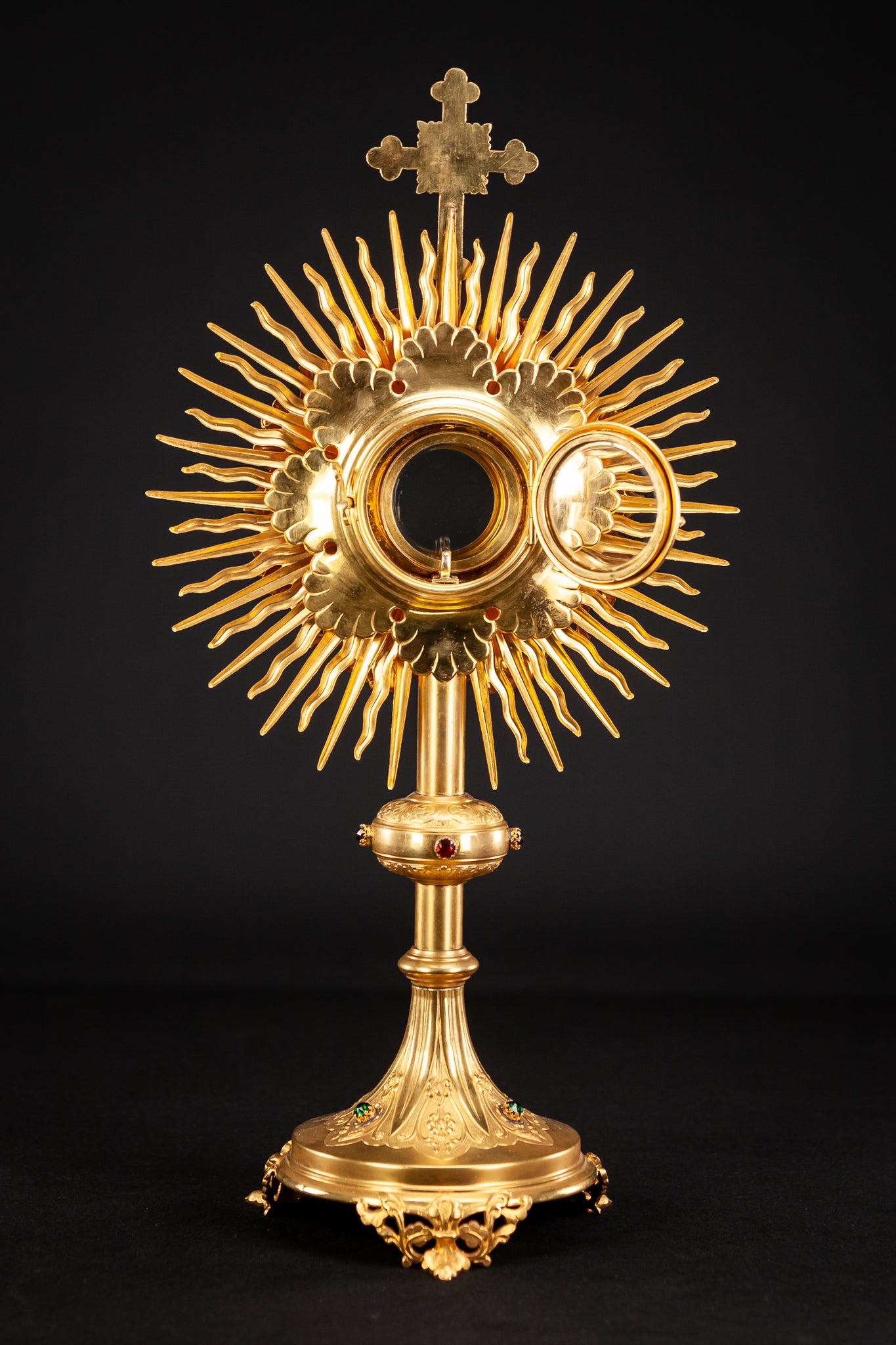 Monstrance Solar Ostensory 1800s Gilded Bronze 20”