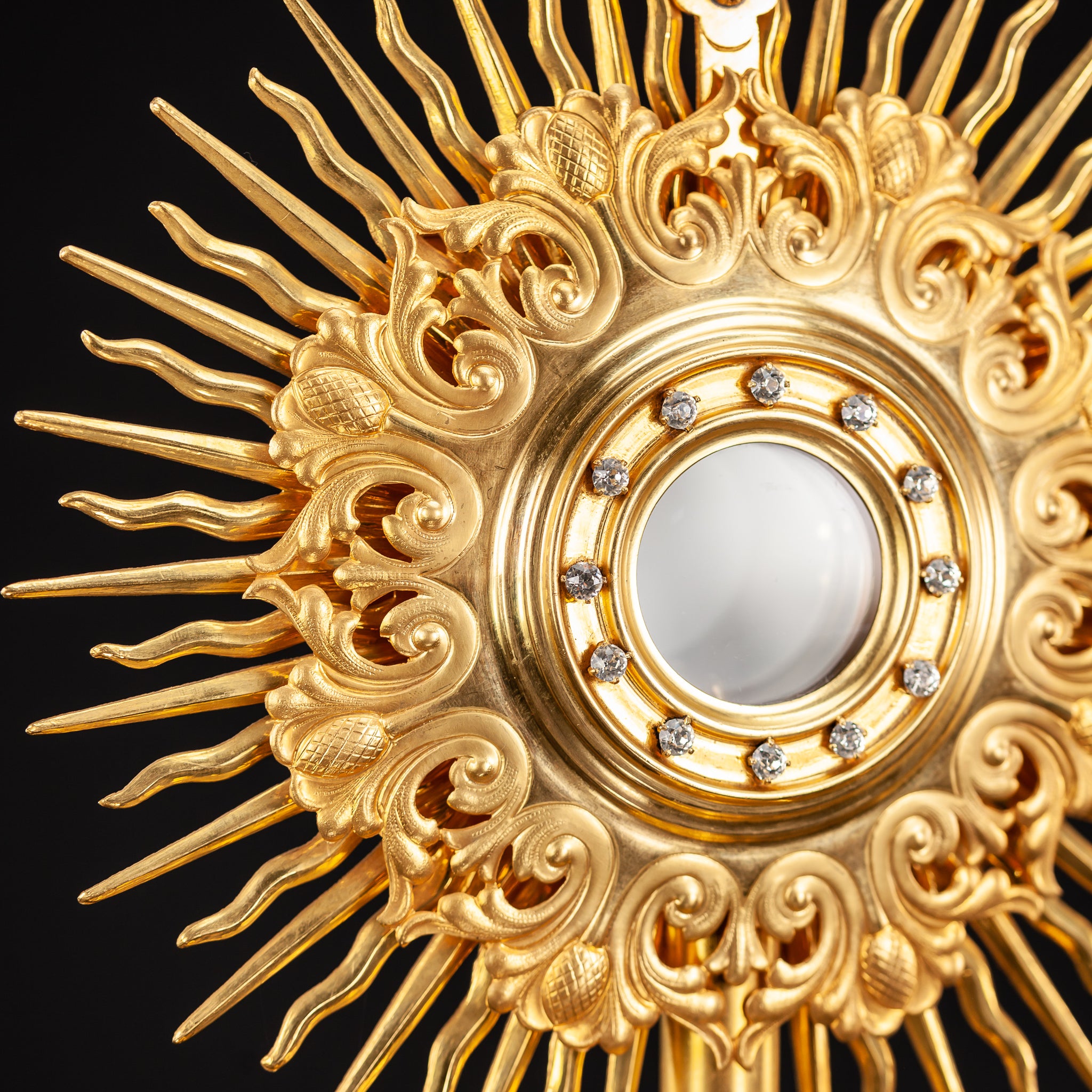 Monstrance Solar Ostensory 1800s Gilded Bronze 20”