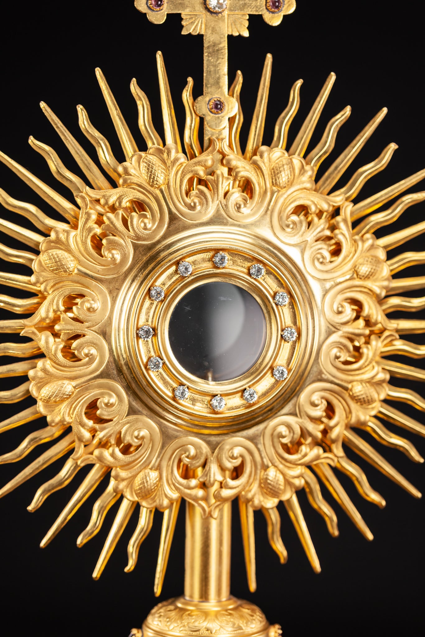 Monstrance Solar Ostensory 1800s Gilded Bronze 20”