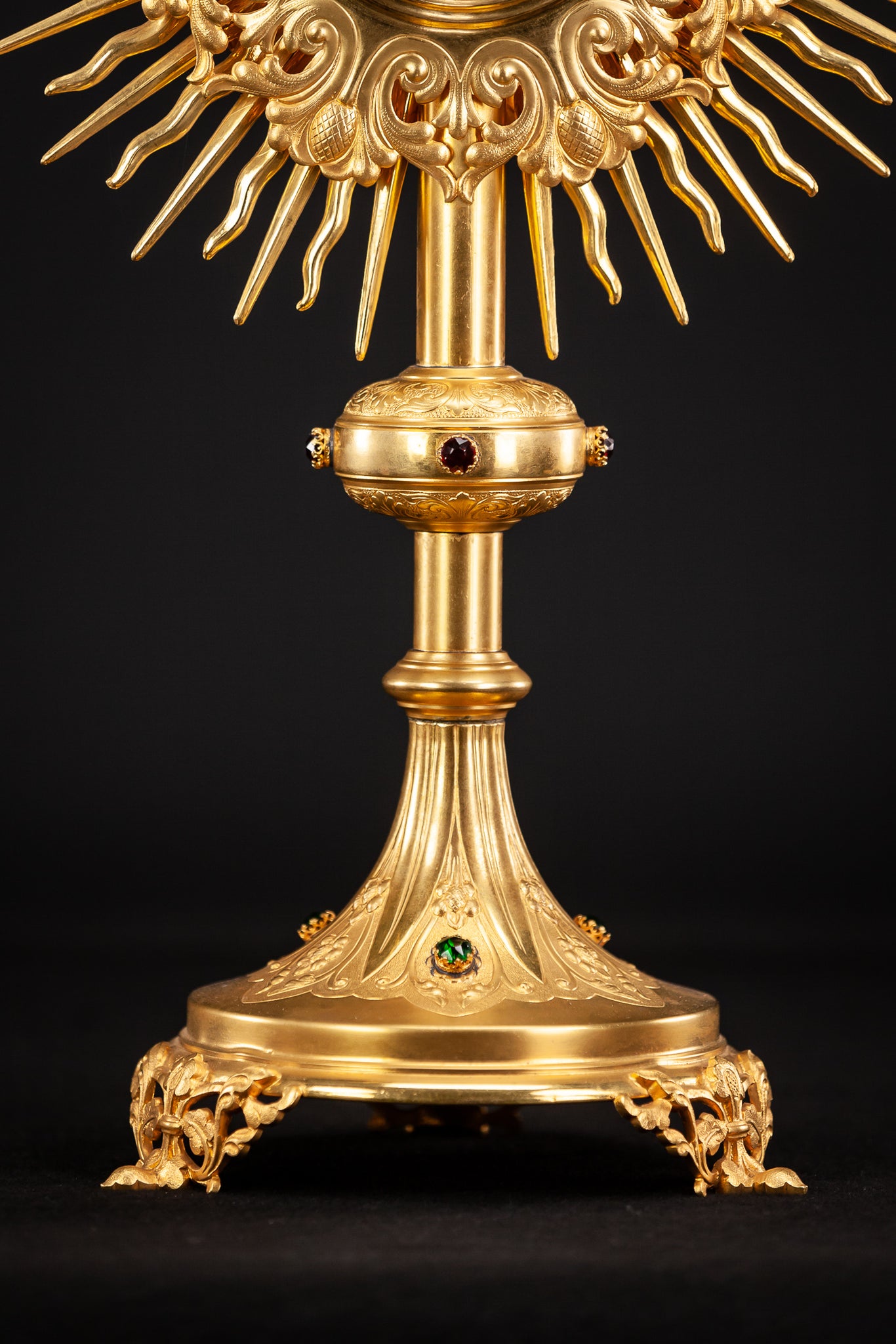 Monstrance Solar Ostensory 1800s Gilded Bronze 20”