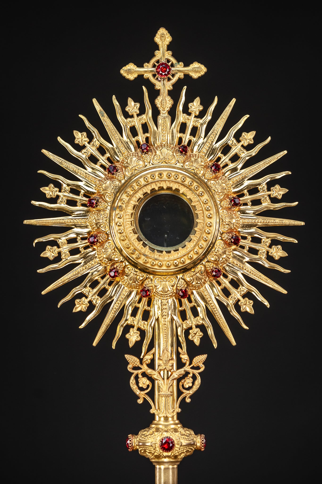 Monstrance Solar Ostensory 1800s Gilded Bronze 23”