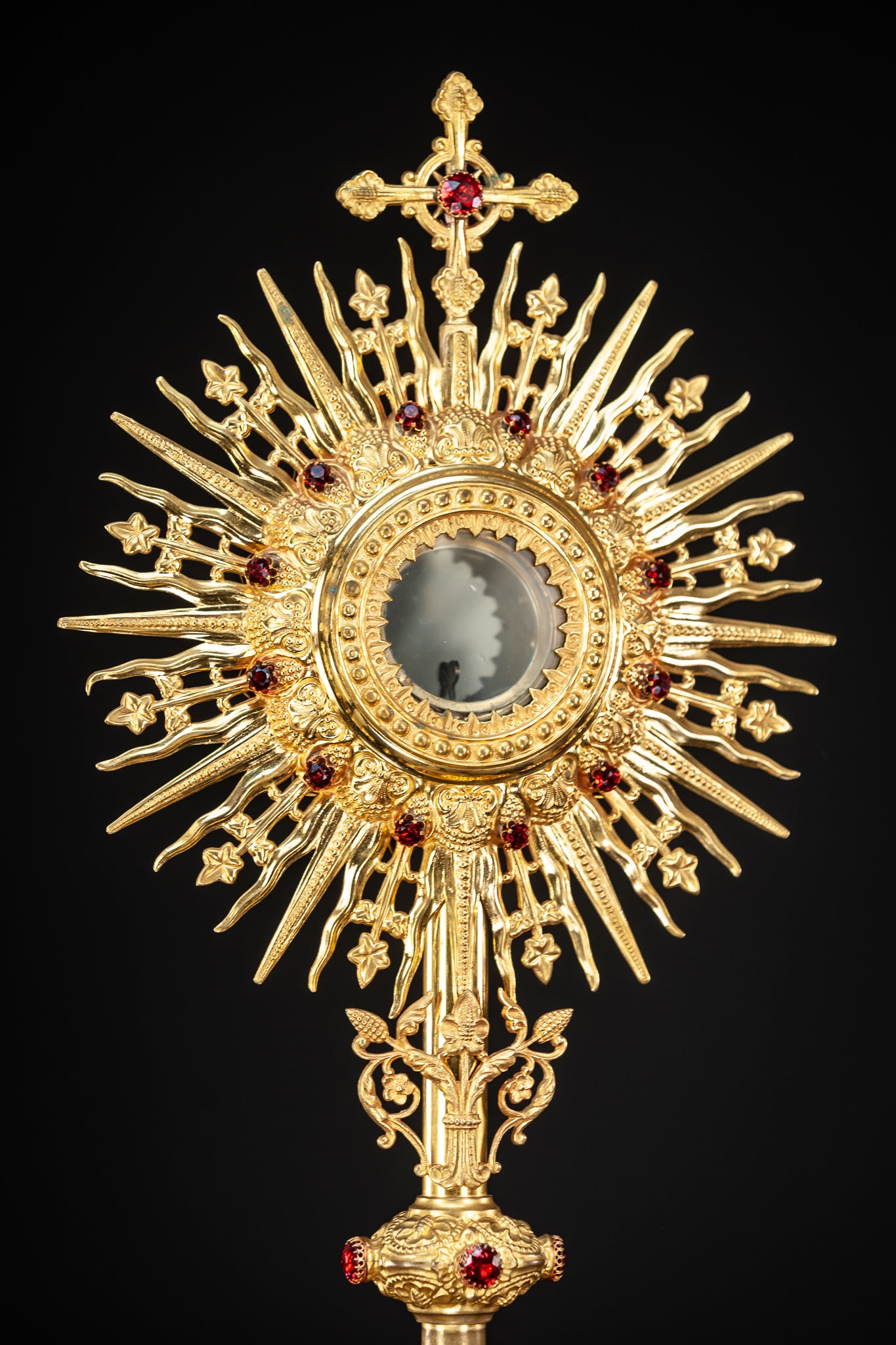 Monstrance Solar Ostensory 1800s Gilded Bronze 23”