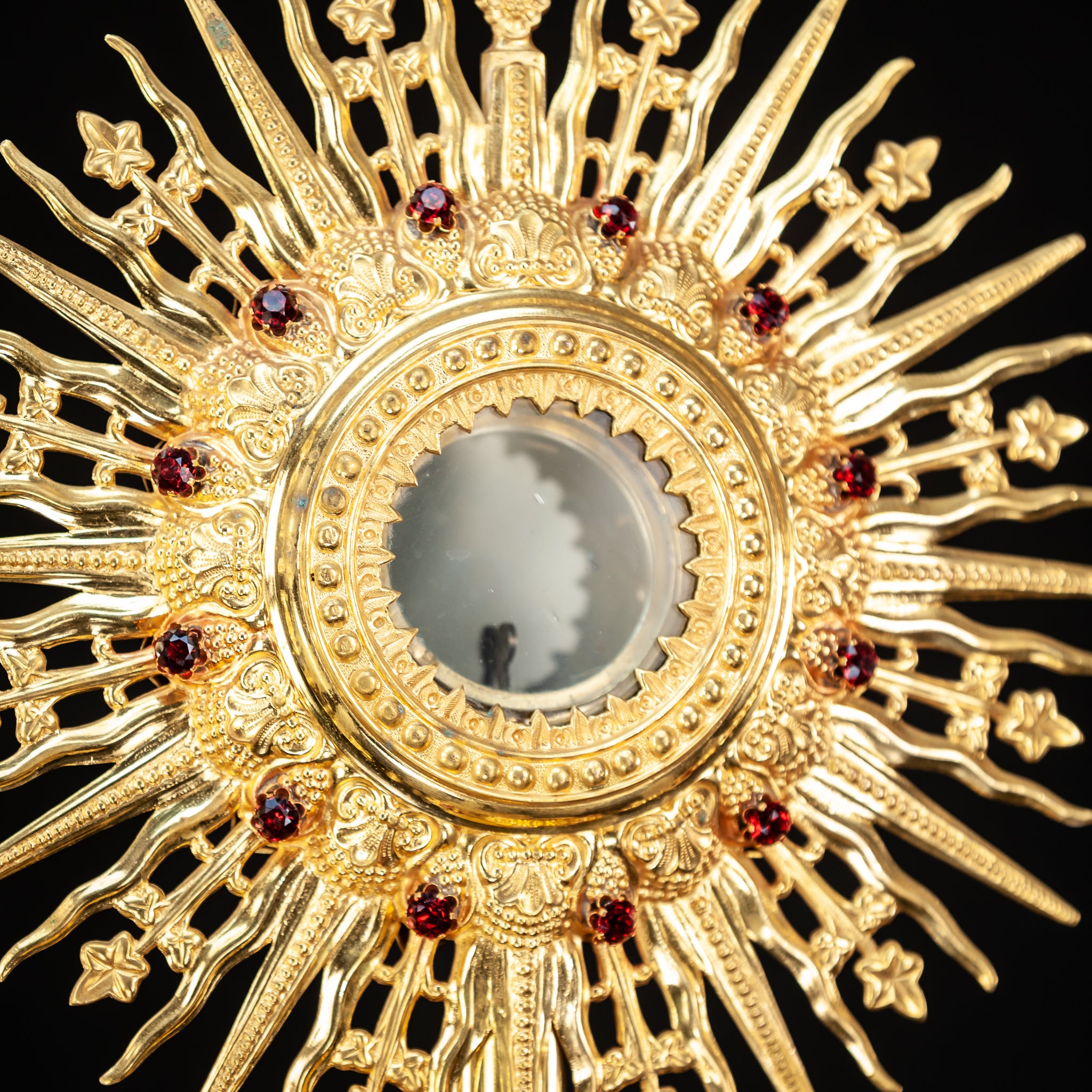 Monstrance Solar Ostensory 1800s Gilded Bronze 23”