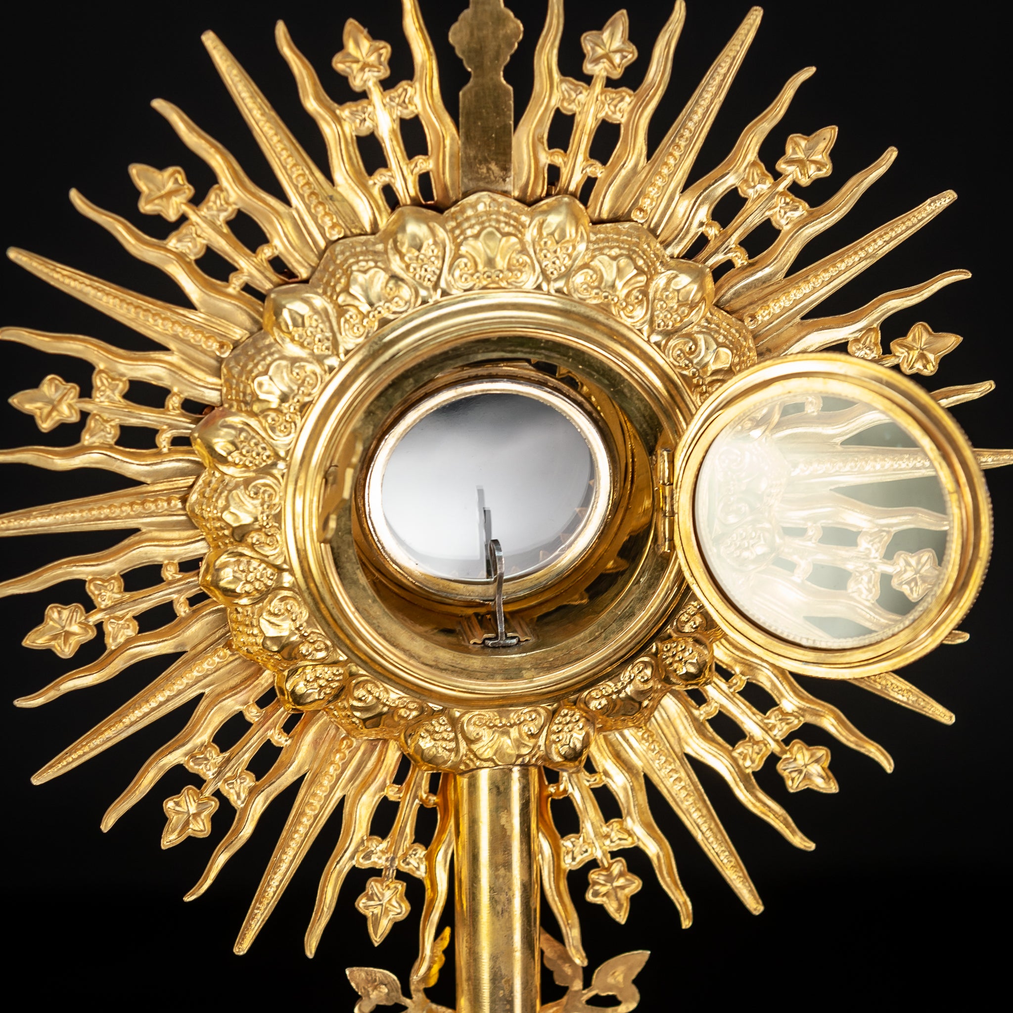 Monstrance Solar Ostensory 1800s Gilded Bronze 23”