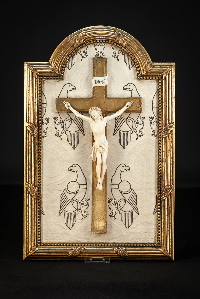 Crucifix Icon Wall Dieppe Ivory Corpus Christi 20.3"