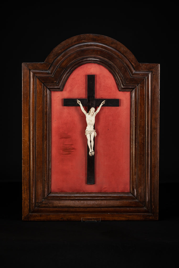 Crucifix Icon Wall Dieppe Ivory Corpus Christi 21.3"