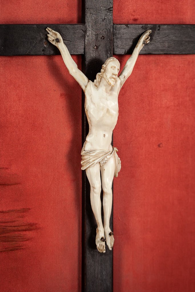 Crucifix Icon Dieppe Ivory Corpus Christi 21.3"