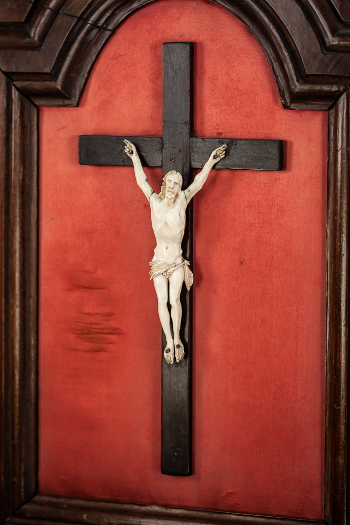 Crucifix Icon Dieppe Ivory Corpus Christi 21.3"