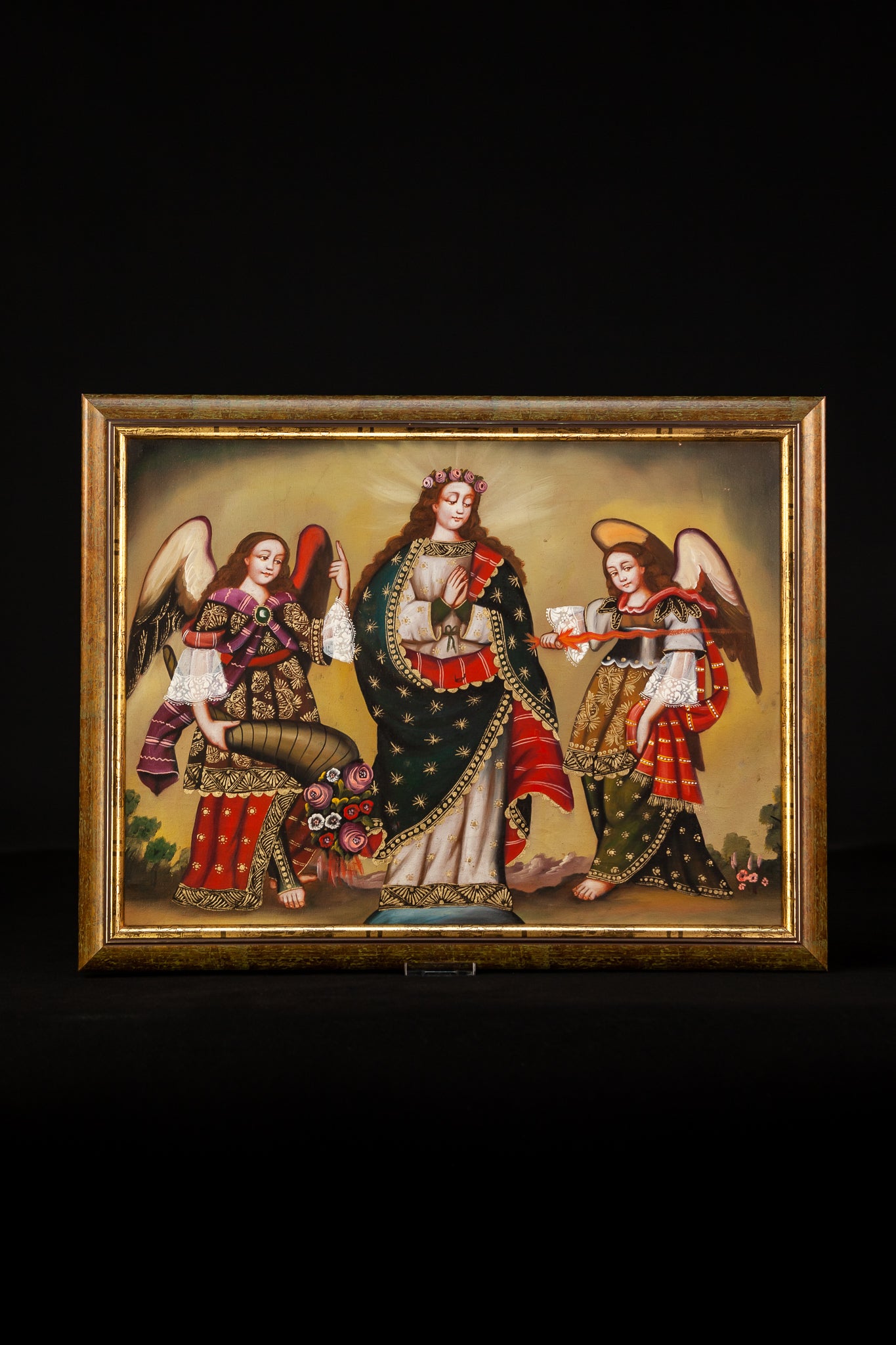 Virgin Mary Archangel Gabriel Michael Cuzco Canvas 