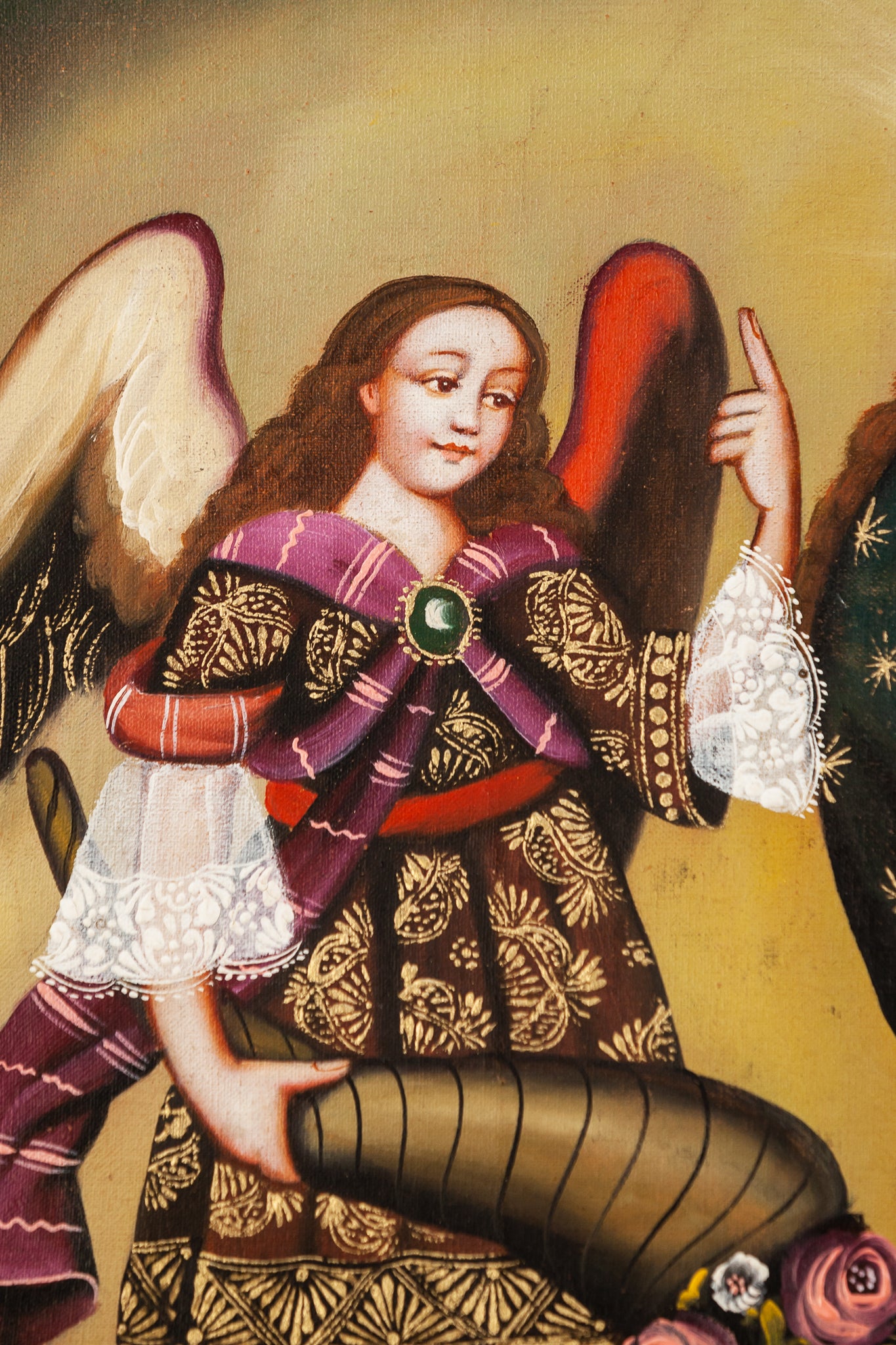 Virgin Mary Archangel Gabriel Michael Cuzco Canvas