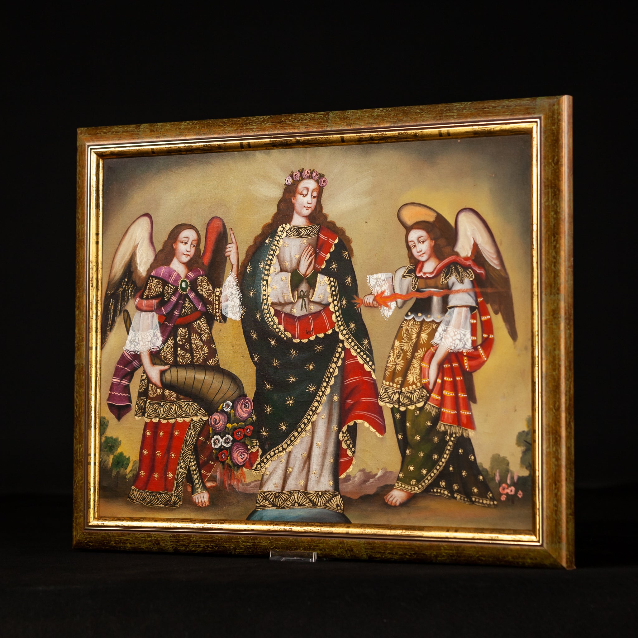 Virgin Mary Archangel Gabriel Michael Cuzco Canvas