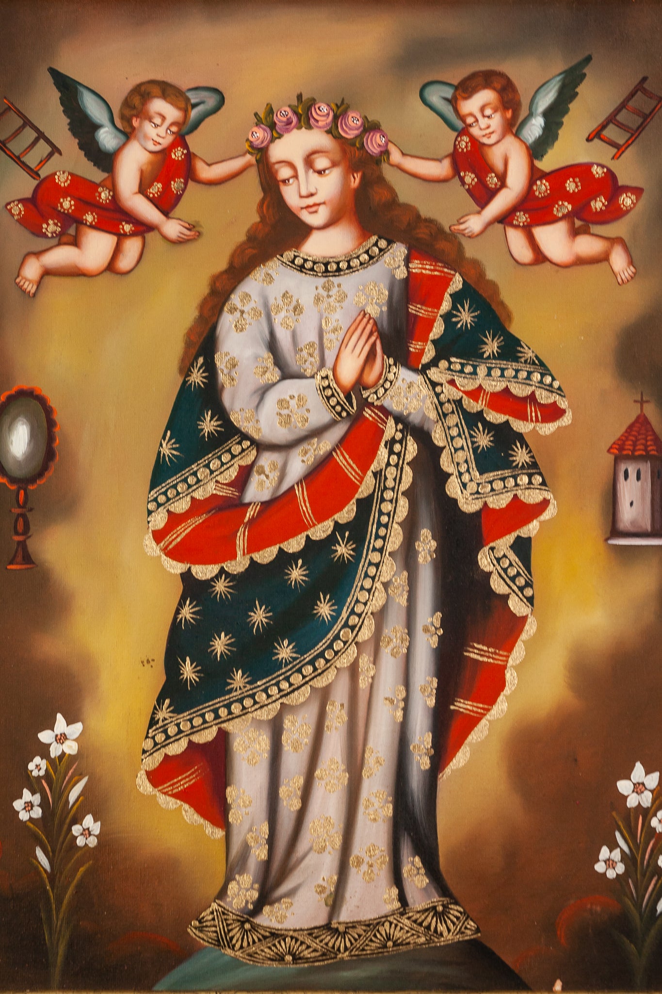 Virgin Mary Cuzco Painting Canvas 4